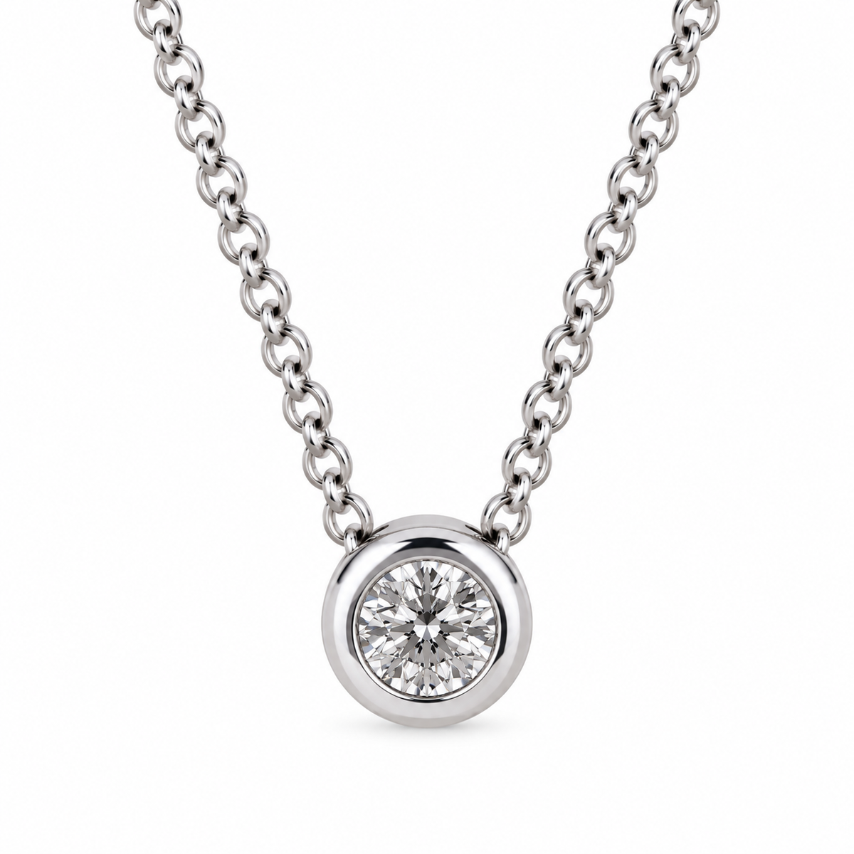 9ct White Gold Diamond Slider Necklet