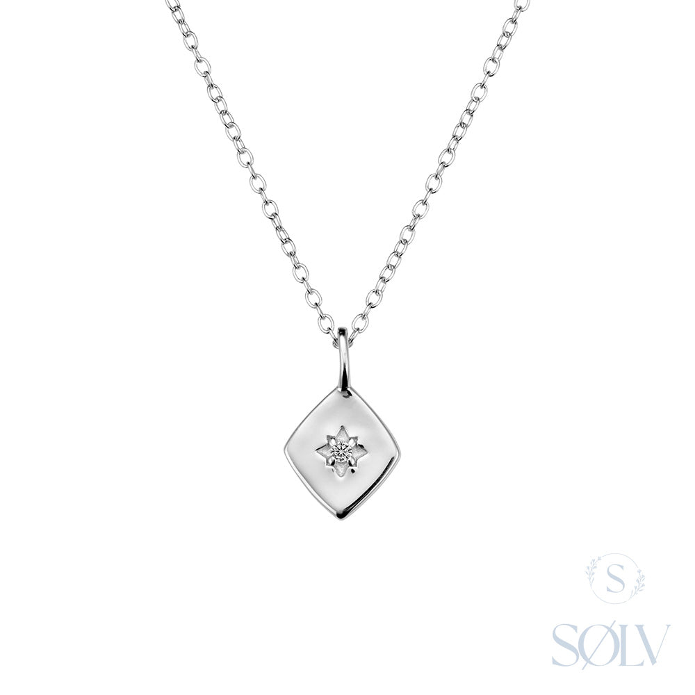 Solv Sterling Silver North Star Necklet