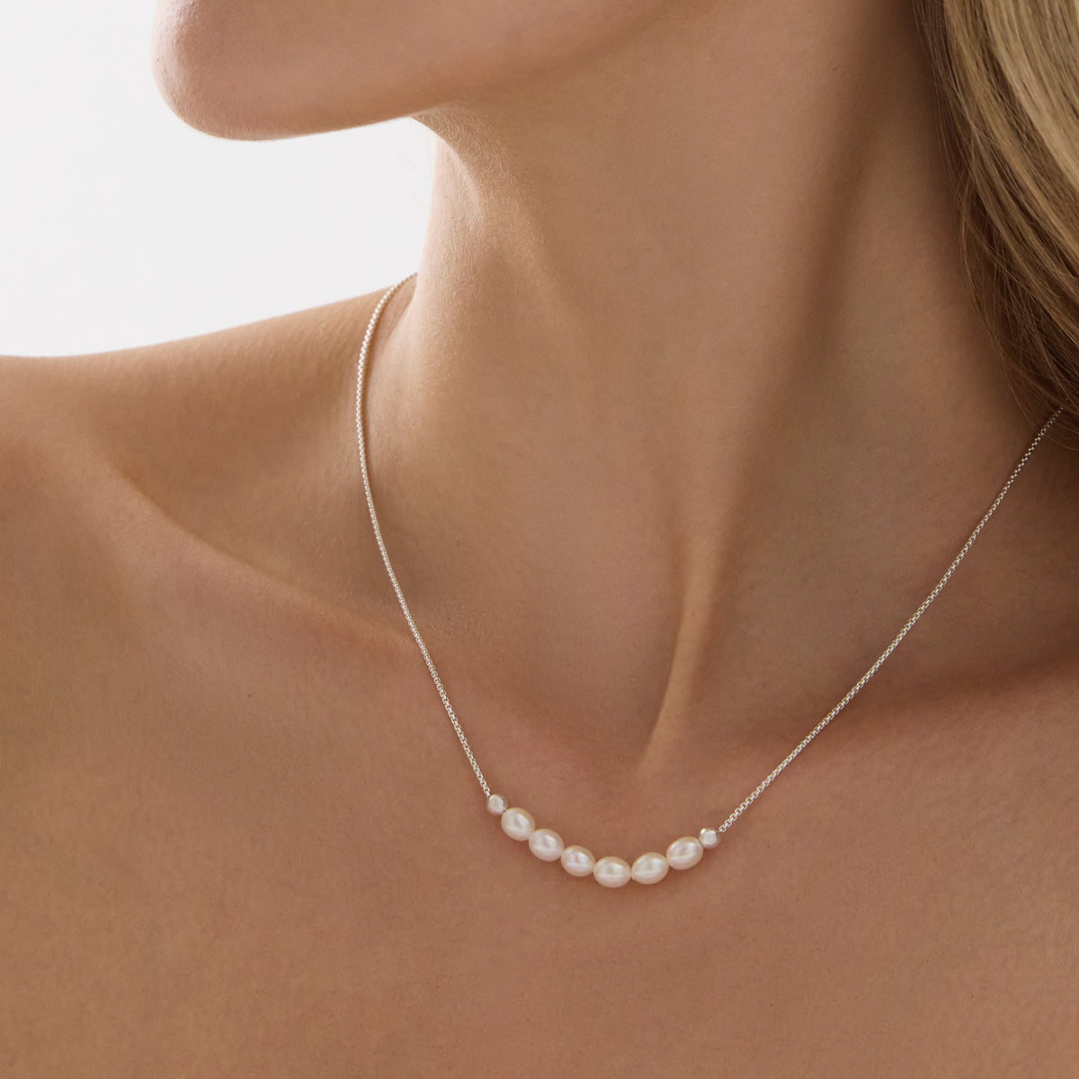NAJO Shoreline Pearl Necklace Silver
