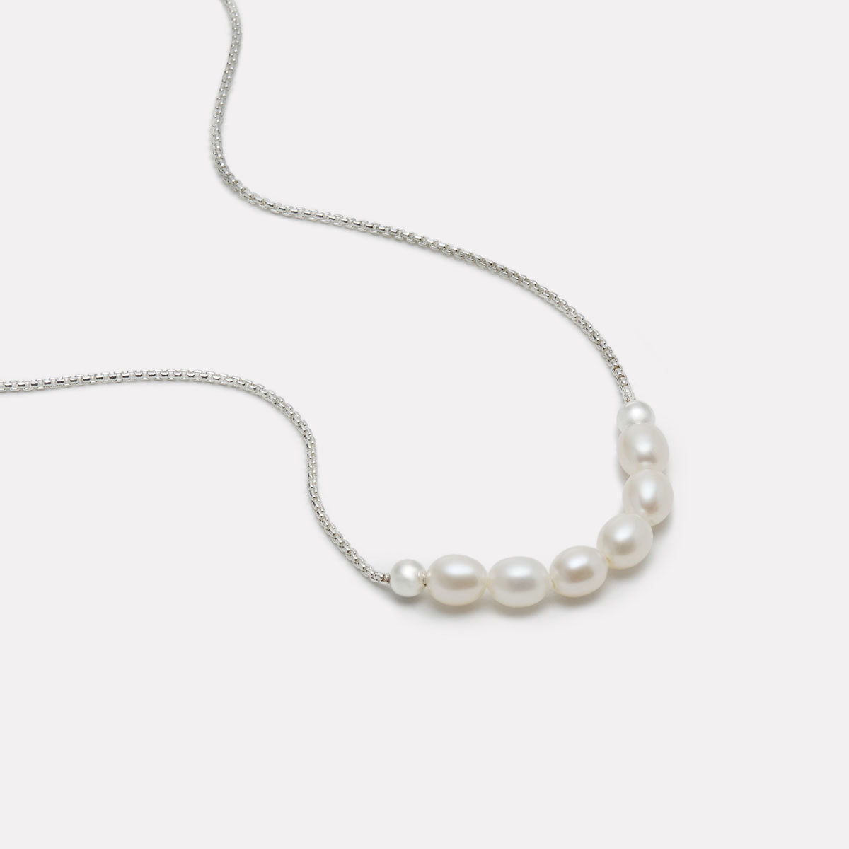 NAJO Shoreline Pearl Necklace Silver