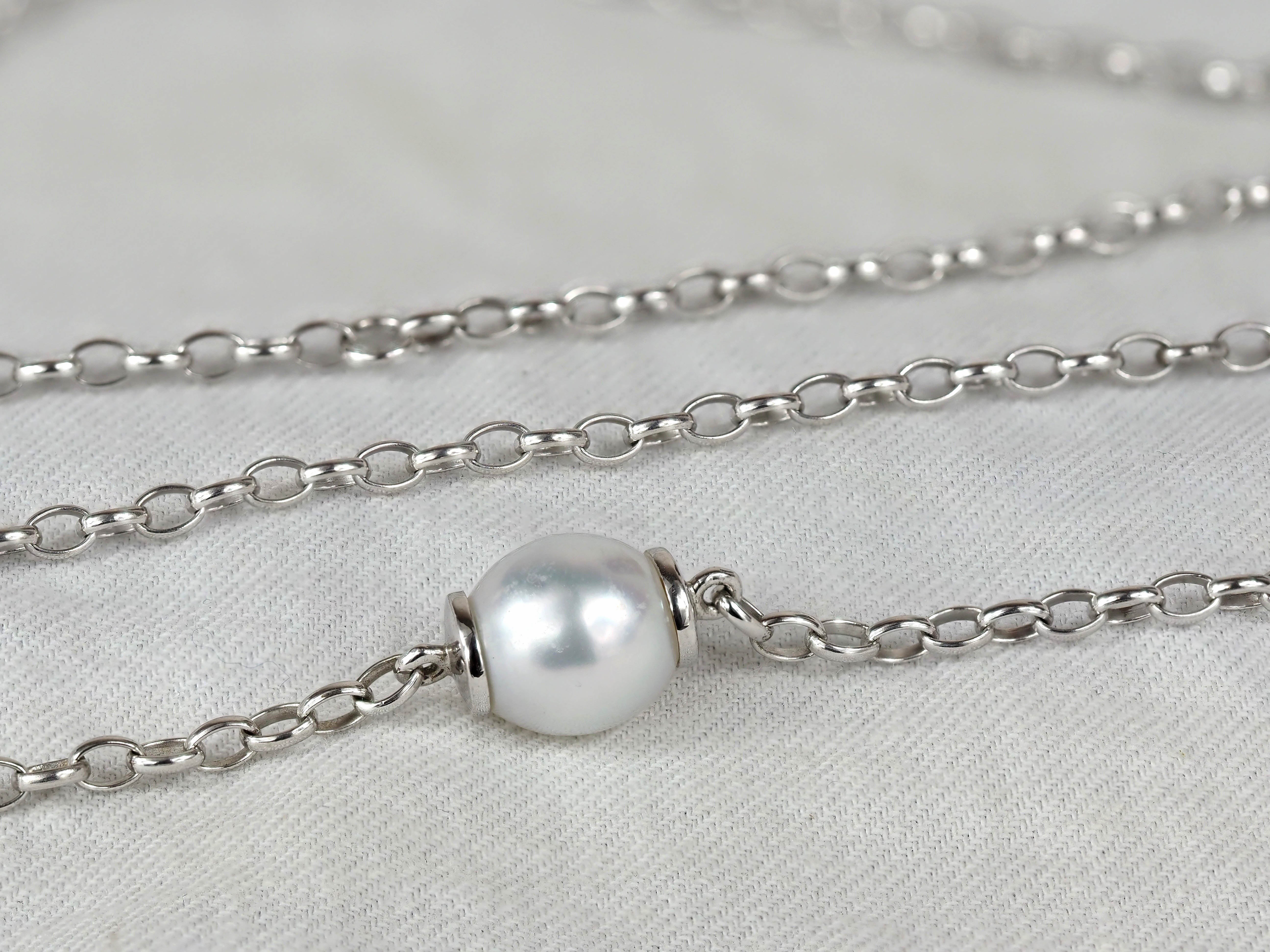 Autore Sterling Silver South Sea Pearl Necklet, 10mm
