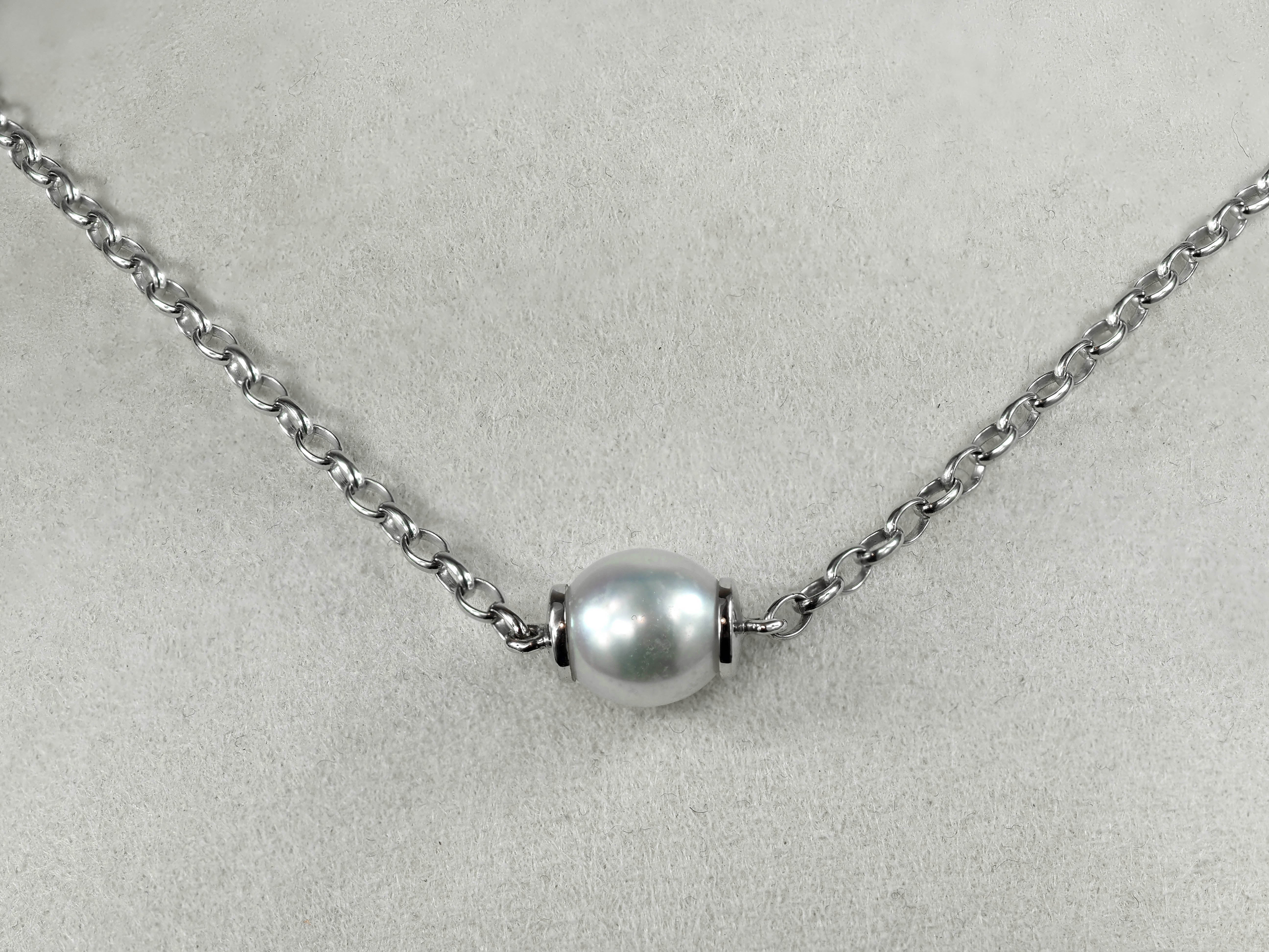 Autore Sterling Silver South Sea Pearl Necklet, 10mm