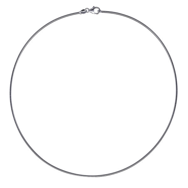 Sterling Silver Round Omega, 2mm, 45cm