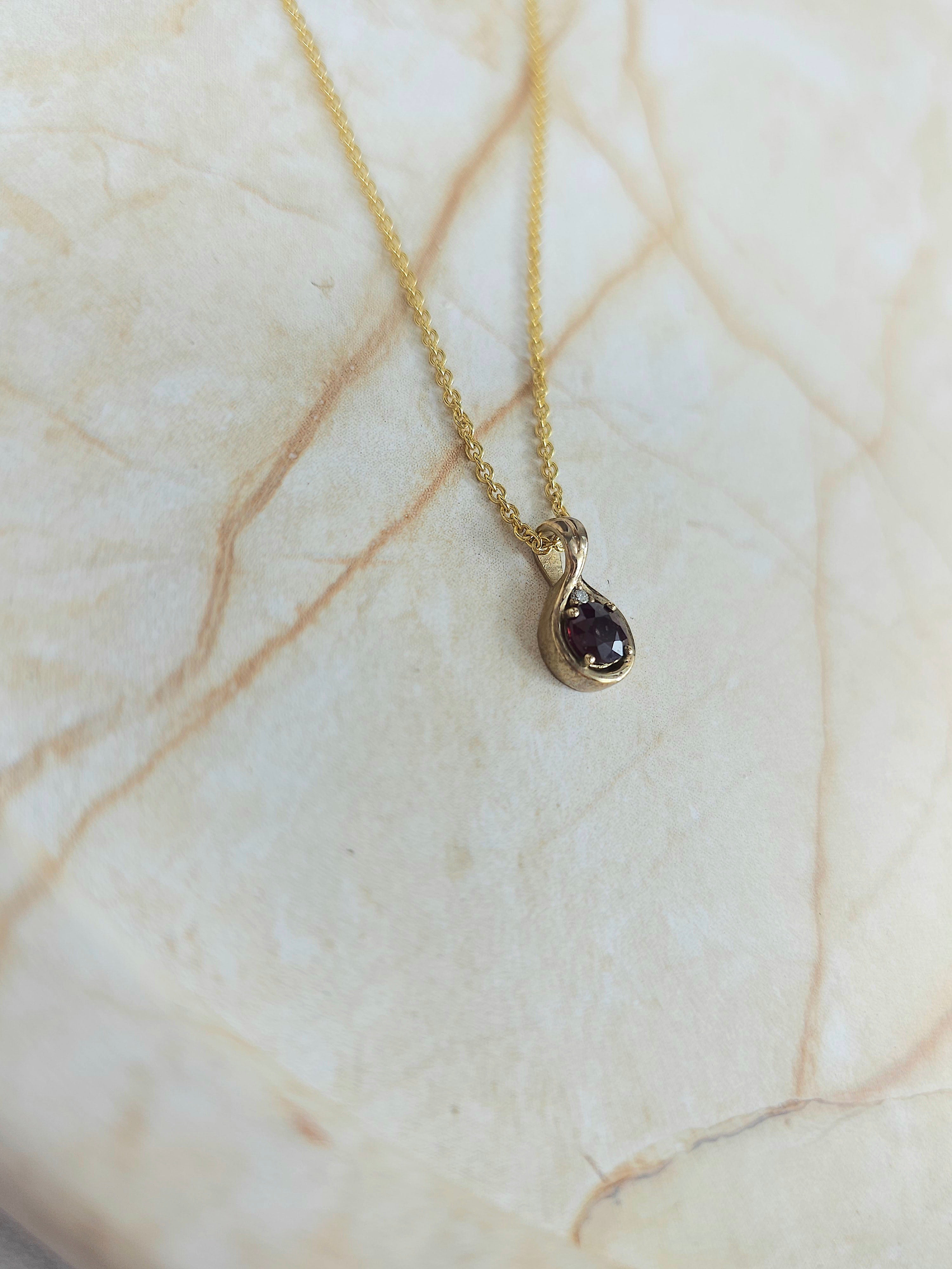 9ct Yellow Gold Ruby and Diamond pendant