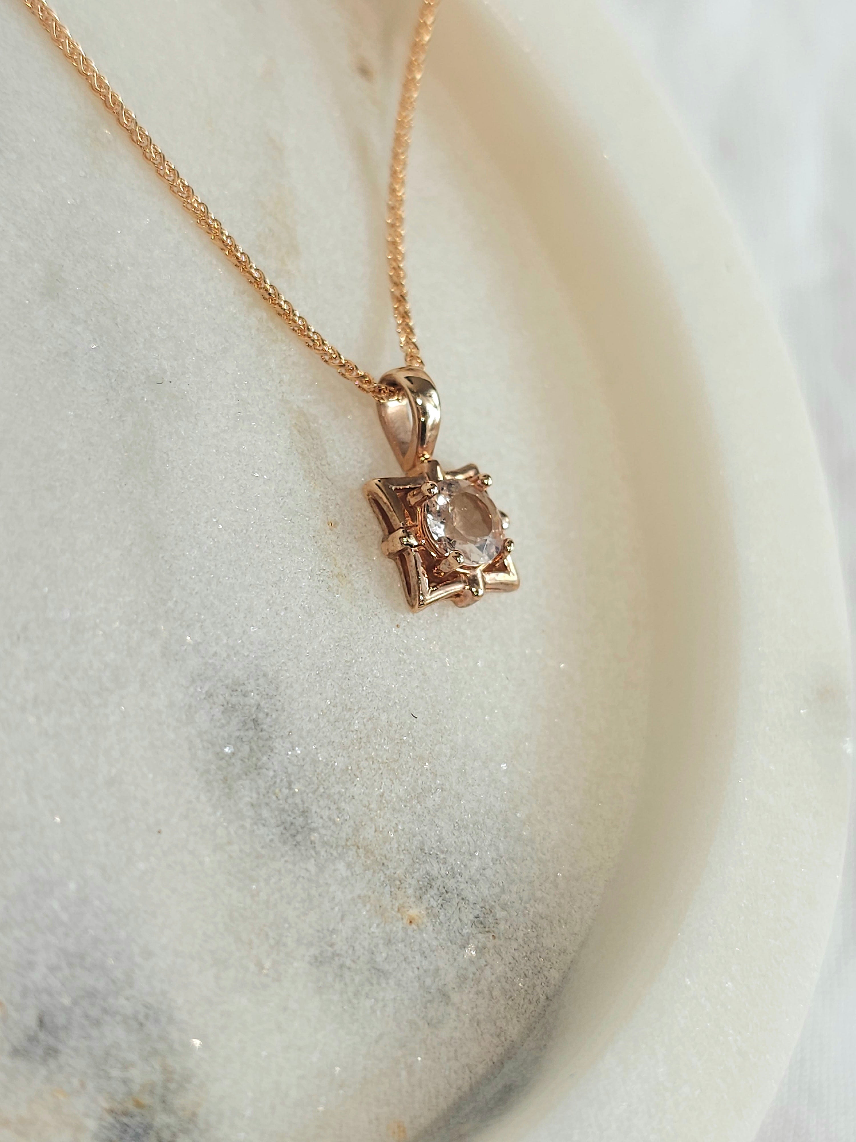 9ct Rose Gold Morganite pendant