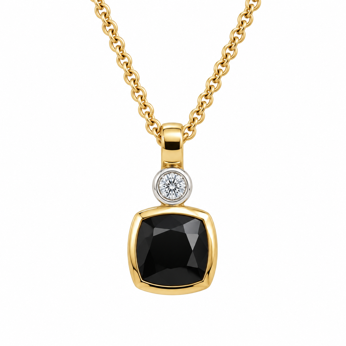 9ct Yellow Gold Sapphire and Diamond Pendant