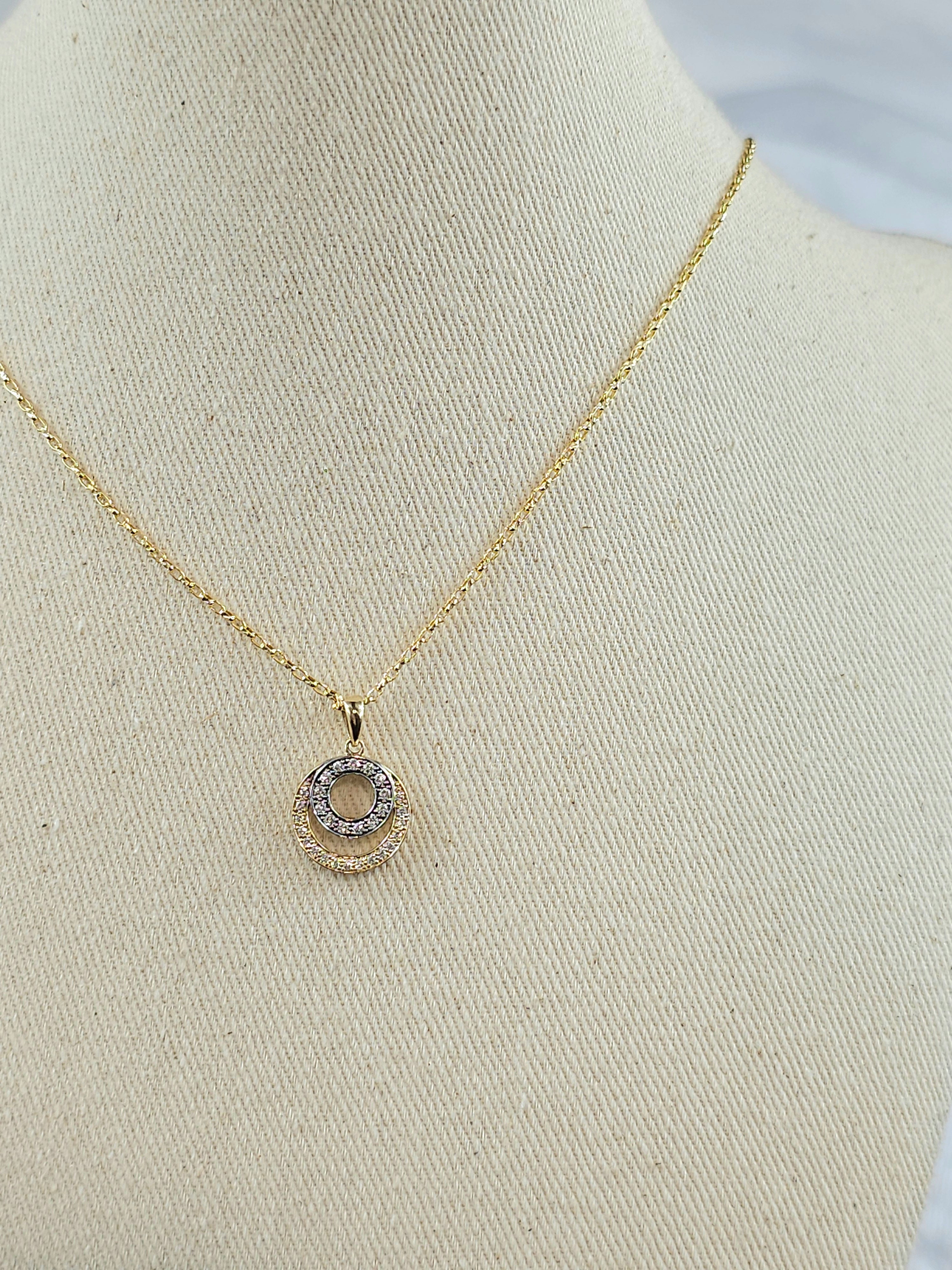 9ct Yellow and White Gold Diamond pendant