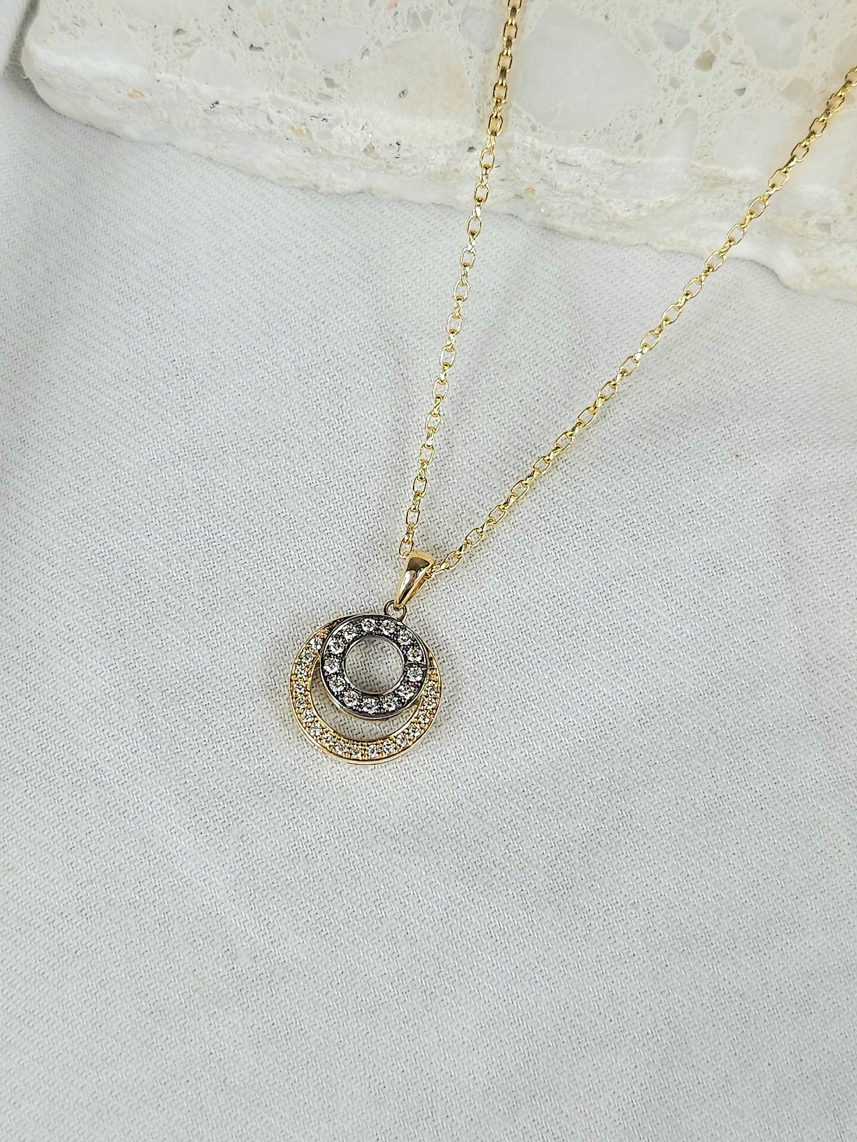 9ct Yellow and White Gold Diamond pendant