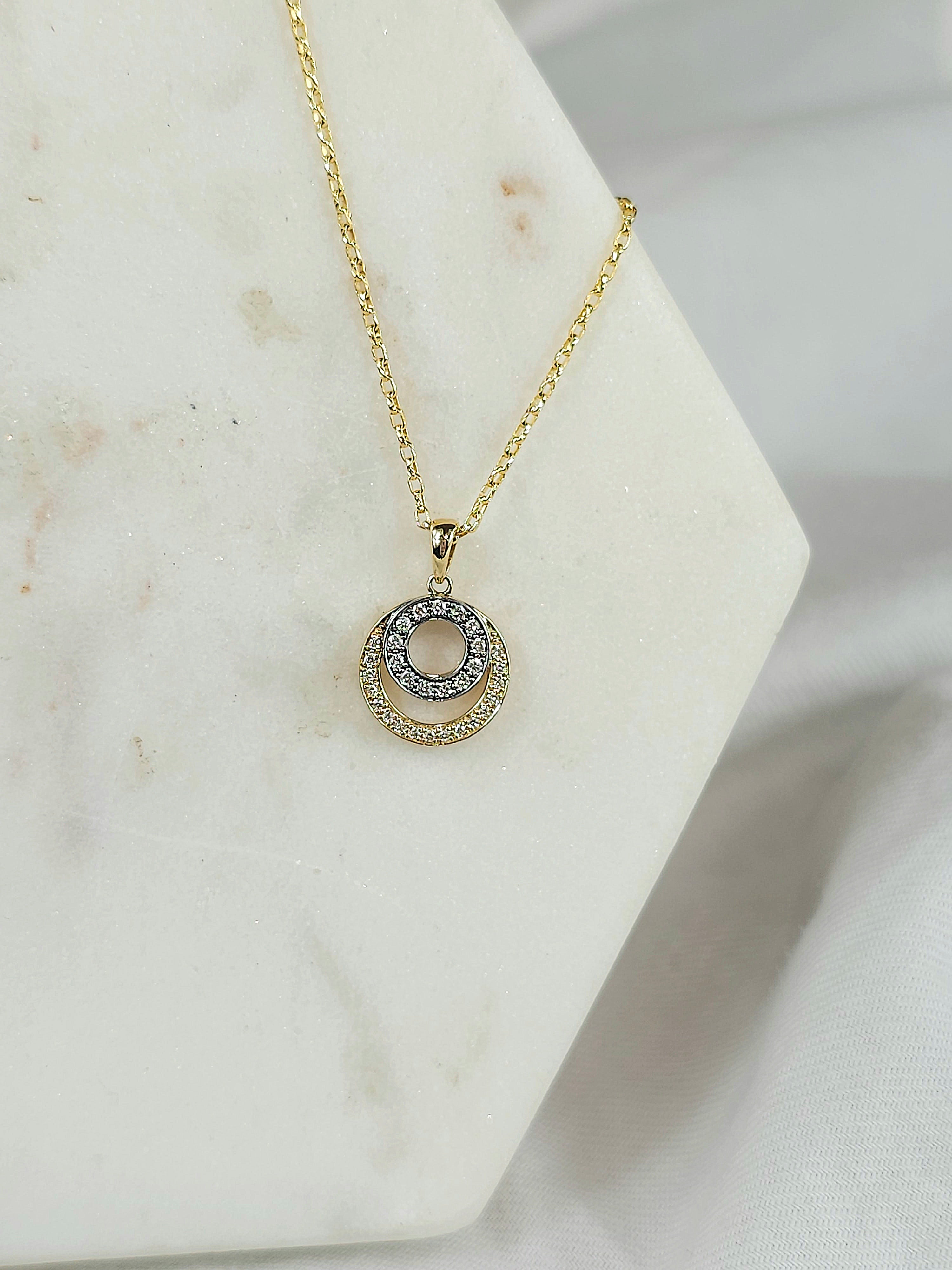 9ct Yellow and White Gold Diamond pendant