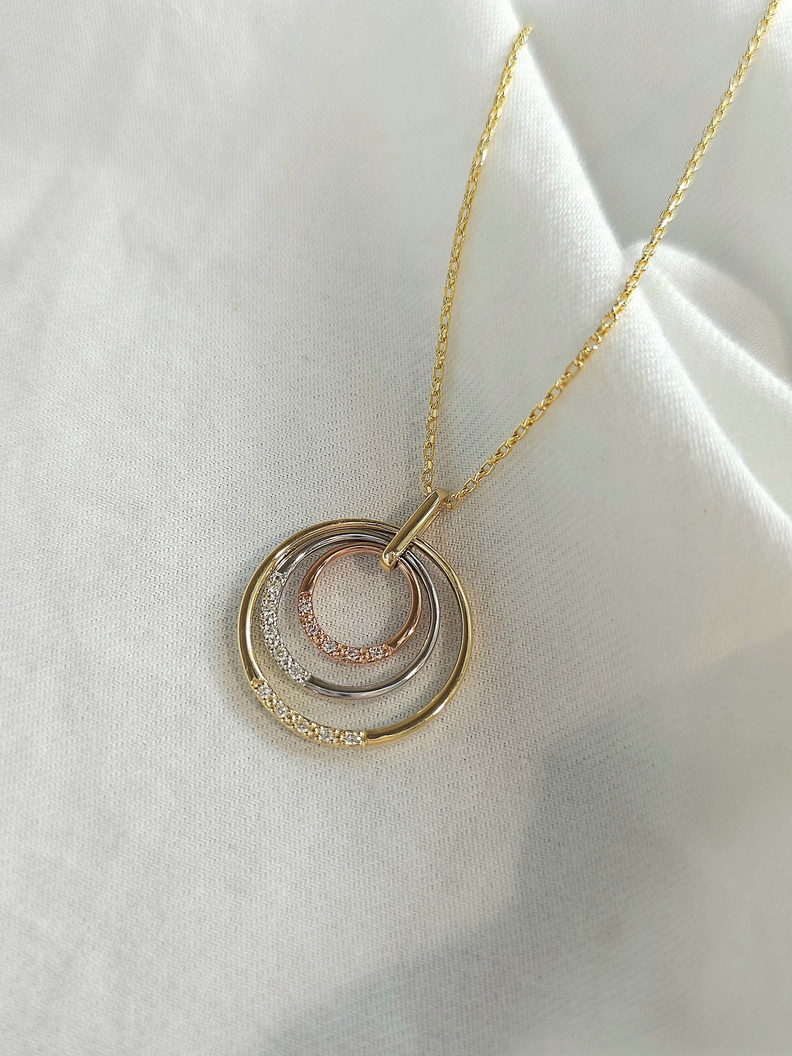 9ct Yellow, Rose and White Gold 'Pink Caviar' Argyle Diamond and Diamond pendant, 0.14ct total