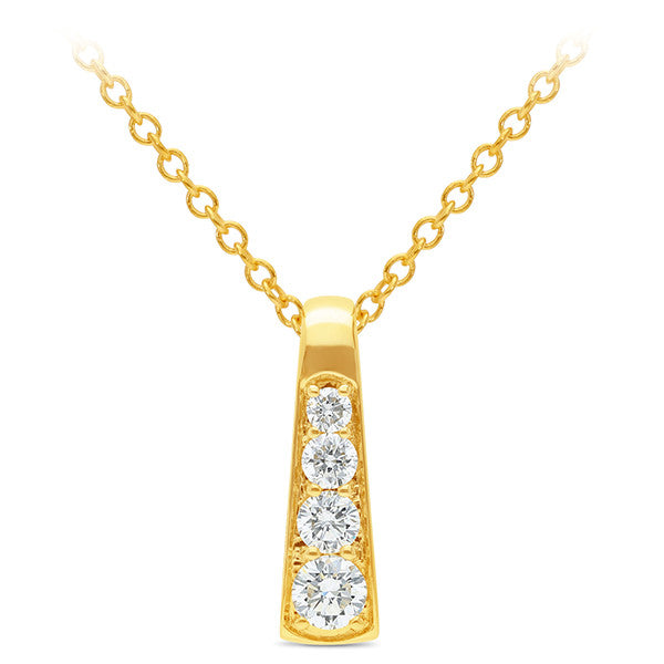 9ct Yellow Gold Lab-Grown Diamond Pendant, 0.35ct Total