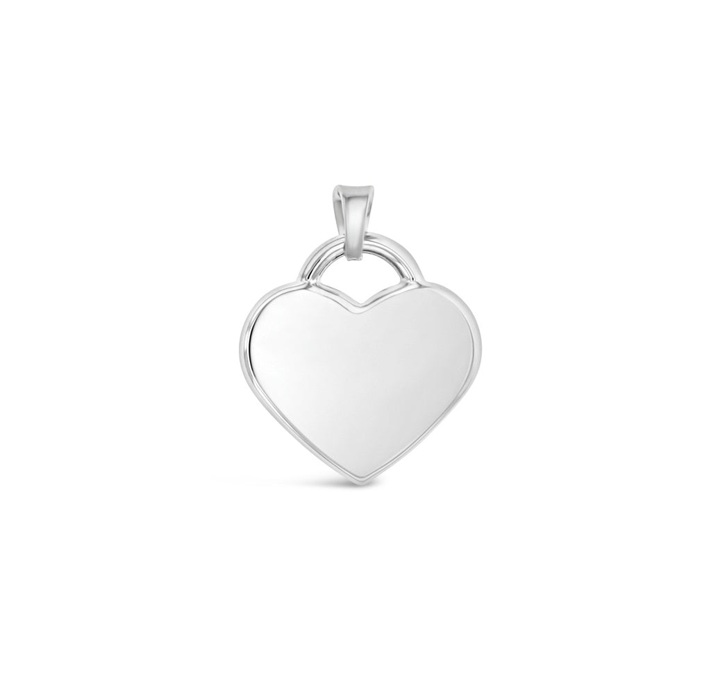 9ct White Gold Hollow Heart Pendant