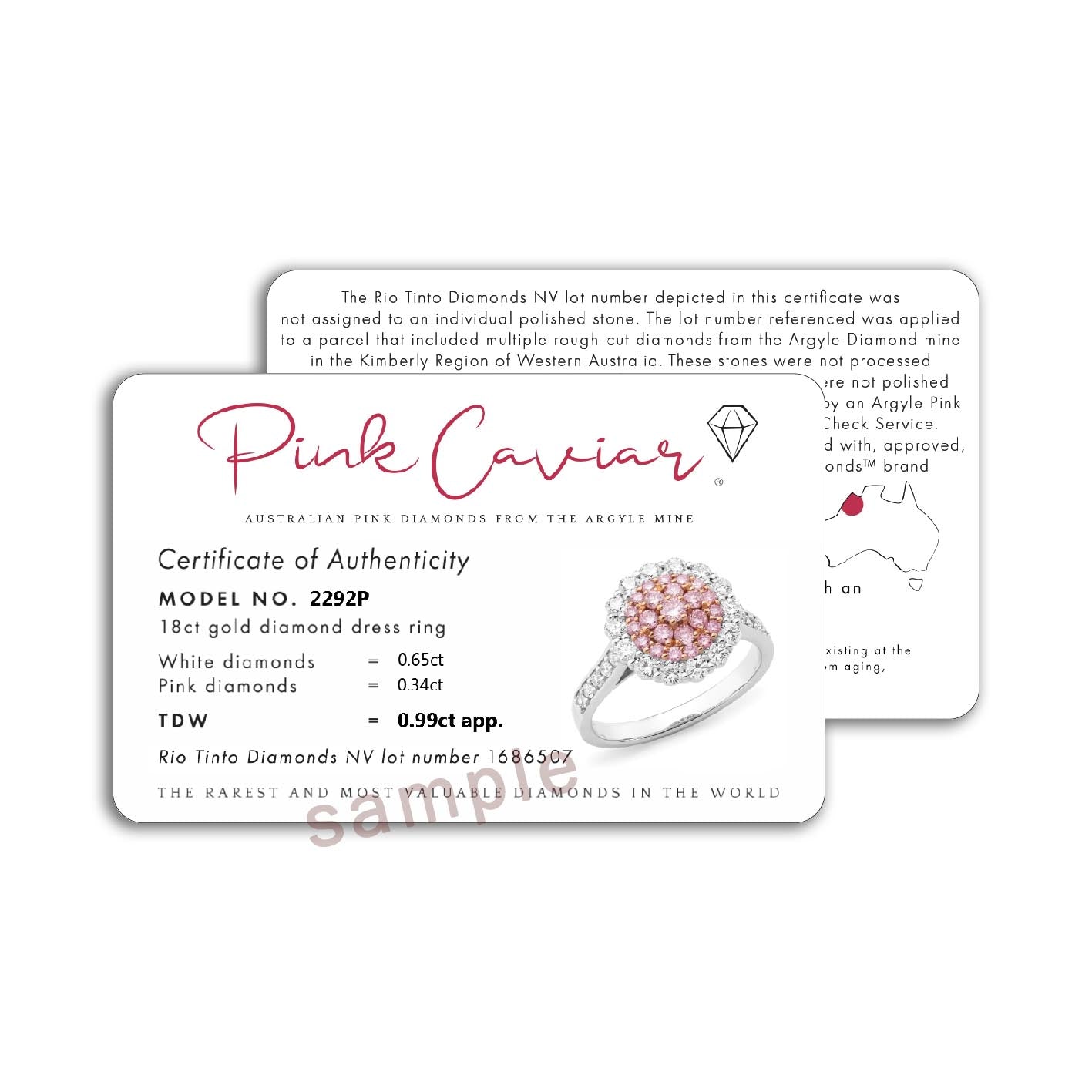 9ct Rose Gold 'Pink Caviar' Argyle Diamond Pendant, 0.12ct total.