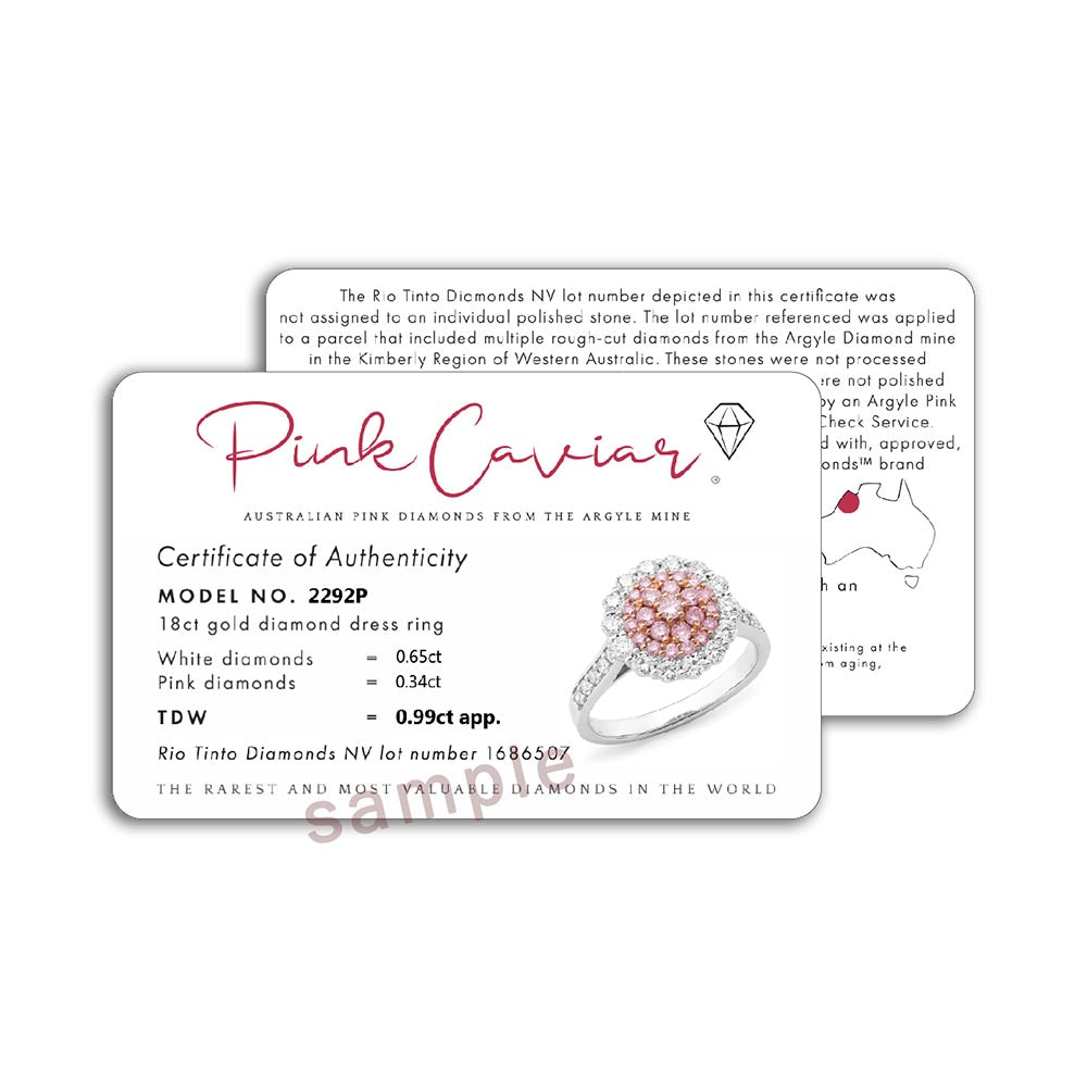 9ct Rose and White gold 'Pink Caviar' Argyle Diamond stud earrings, 0.26ct total