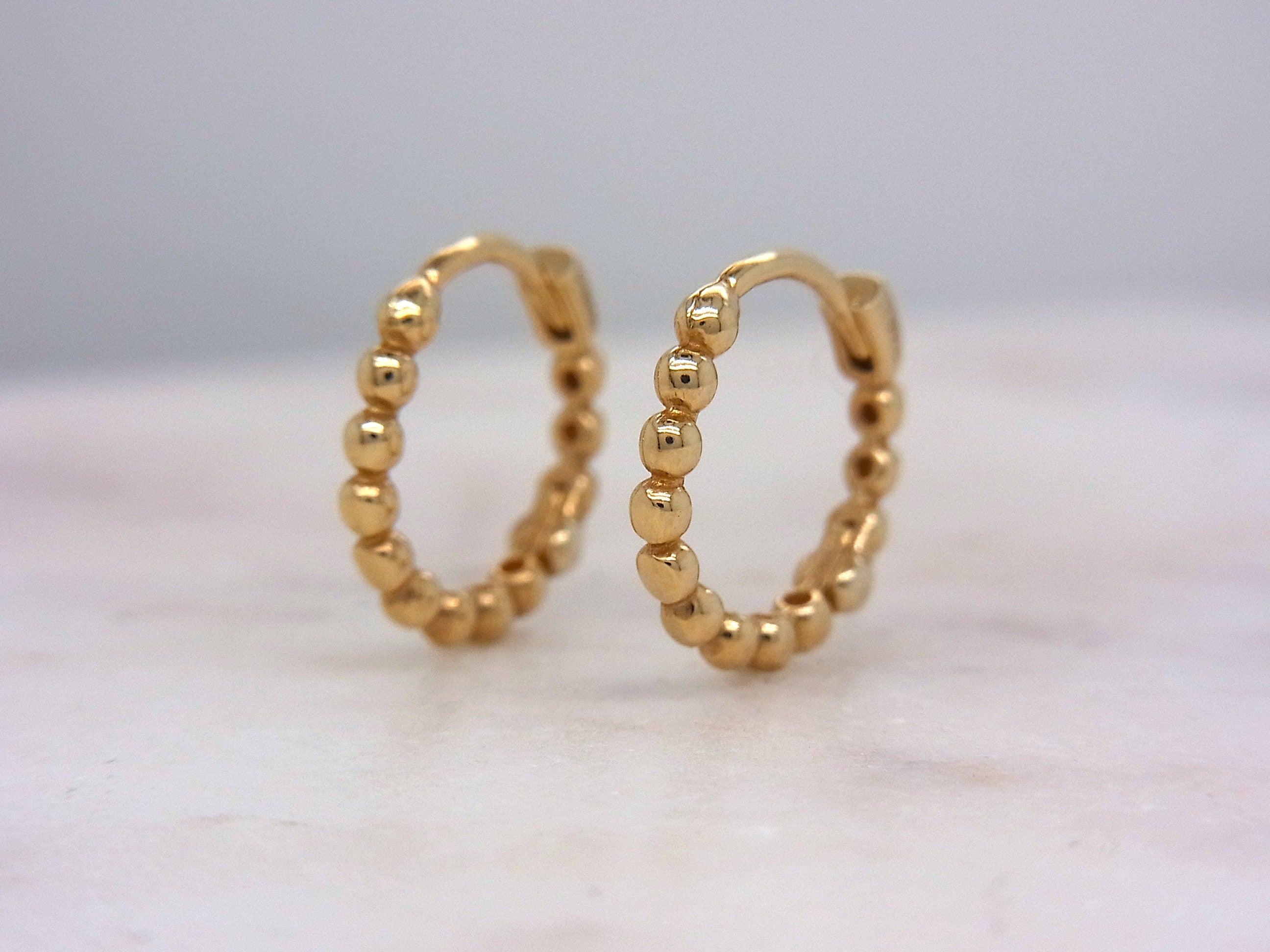 9ct Yellow Gold Bubble Huggie Earrings