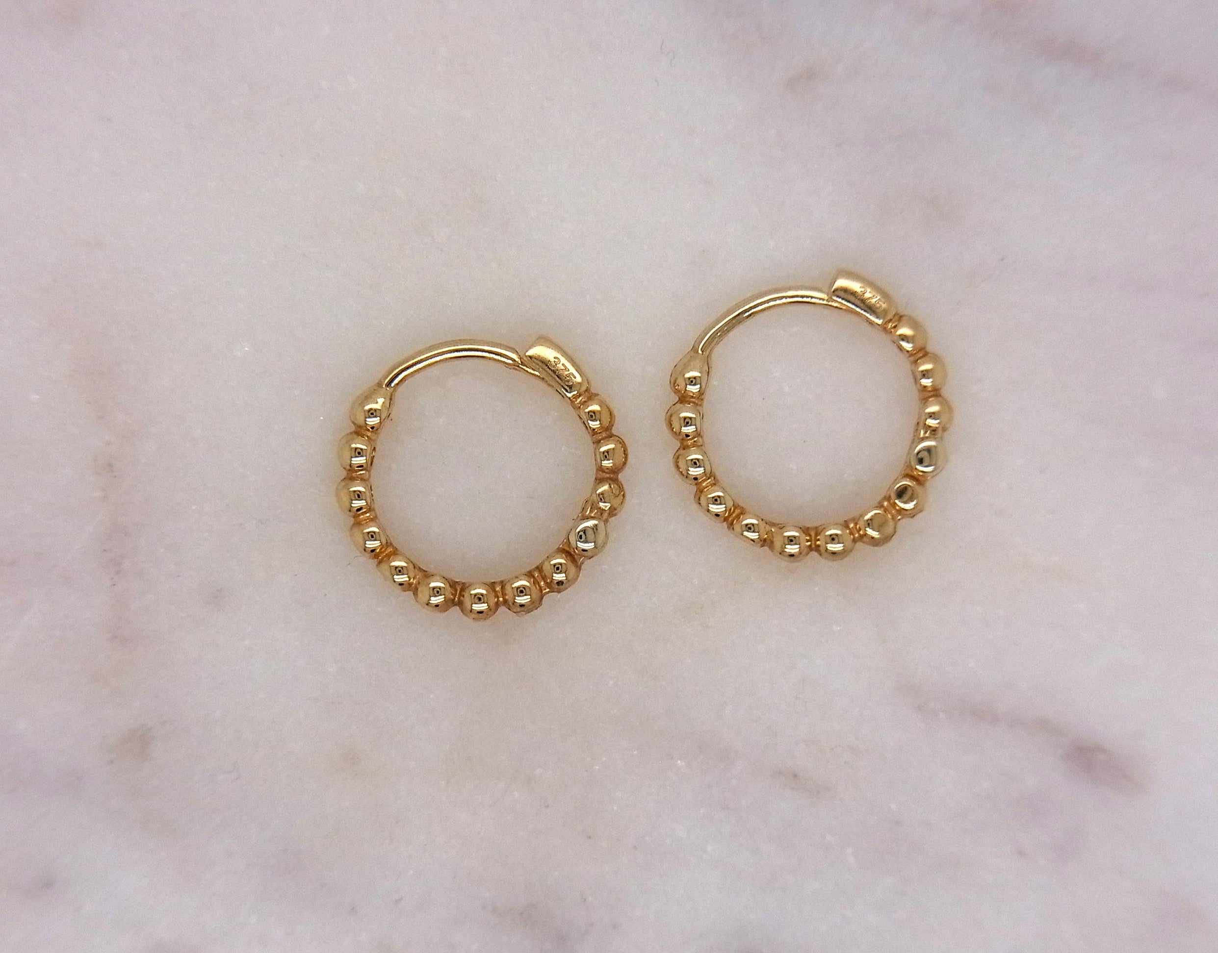 9ct Yellow Gold Bubble Huggie Earrings