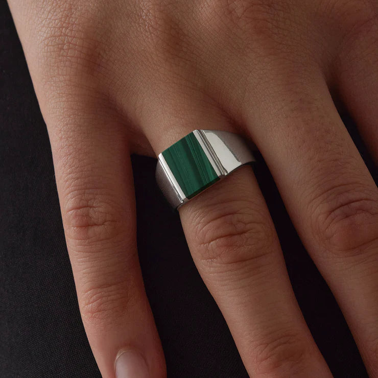 Najo Sterling Silver Alchemist Malachite Ring