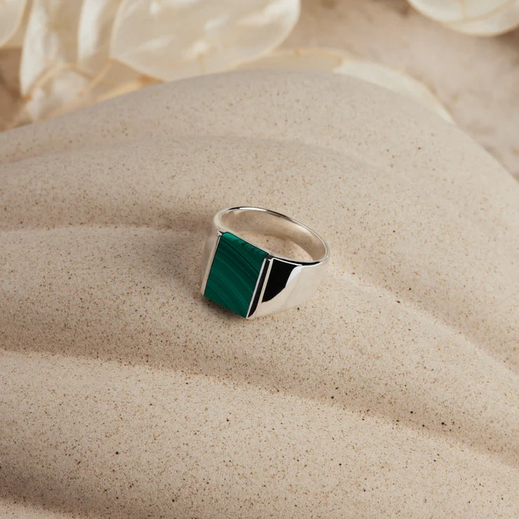 Najo Sterling Silver Alchemist Malachite Ring
