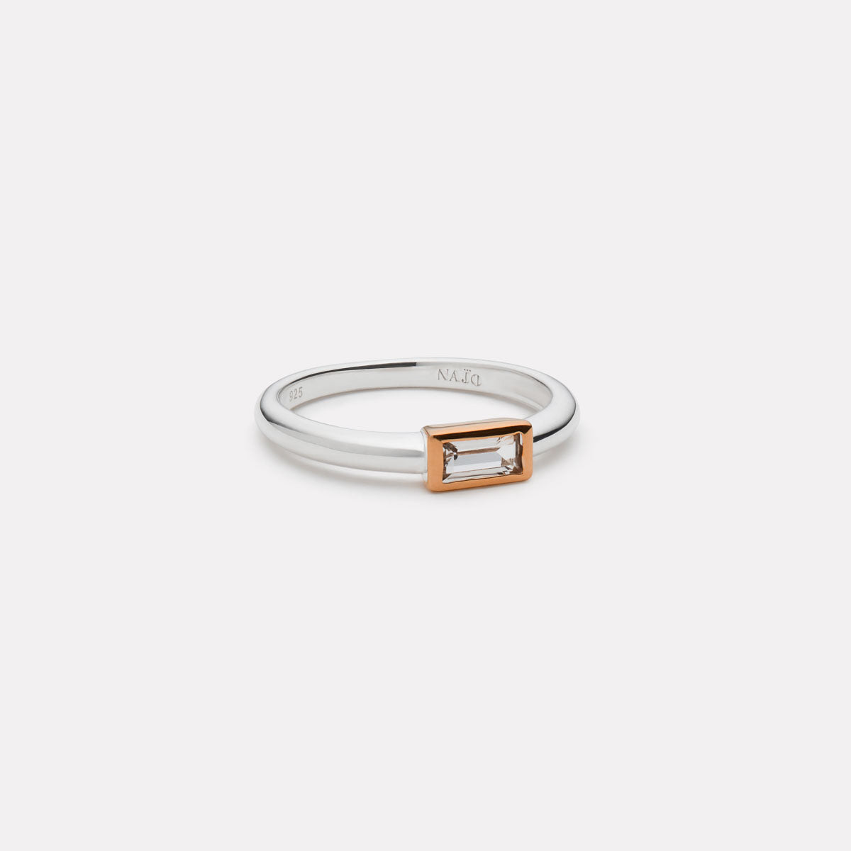 NAJO Skye Two-Tone Cubic Zirconia Ring Silver & Rose Gold (Medium)