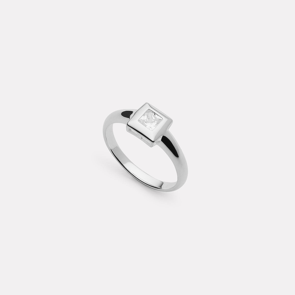 NAJO Halo Cubic Zirconia Ring Silver (Medium)