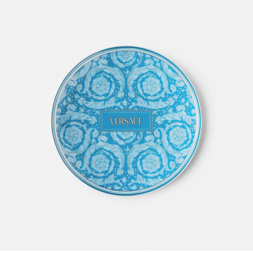 Versace Barocco Teal Plate, 17 cm
