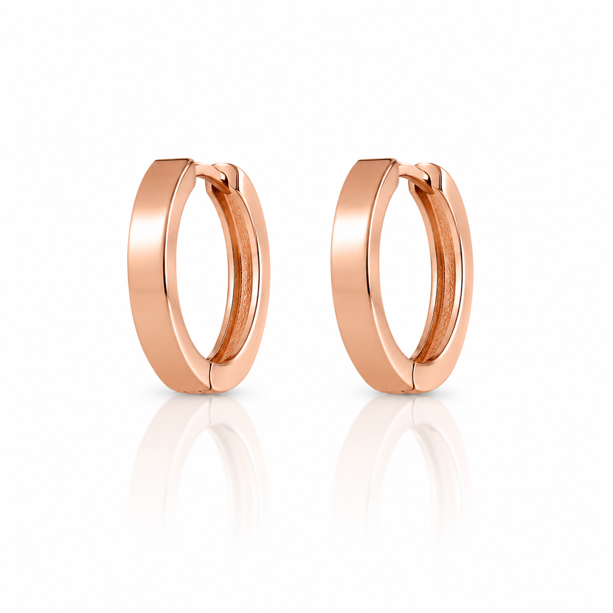 9ct Rose Gold Tube Huggie Earrings