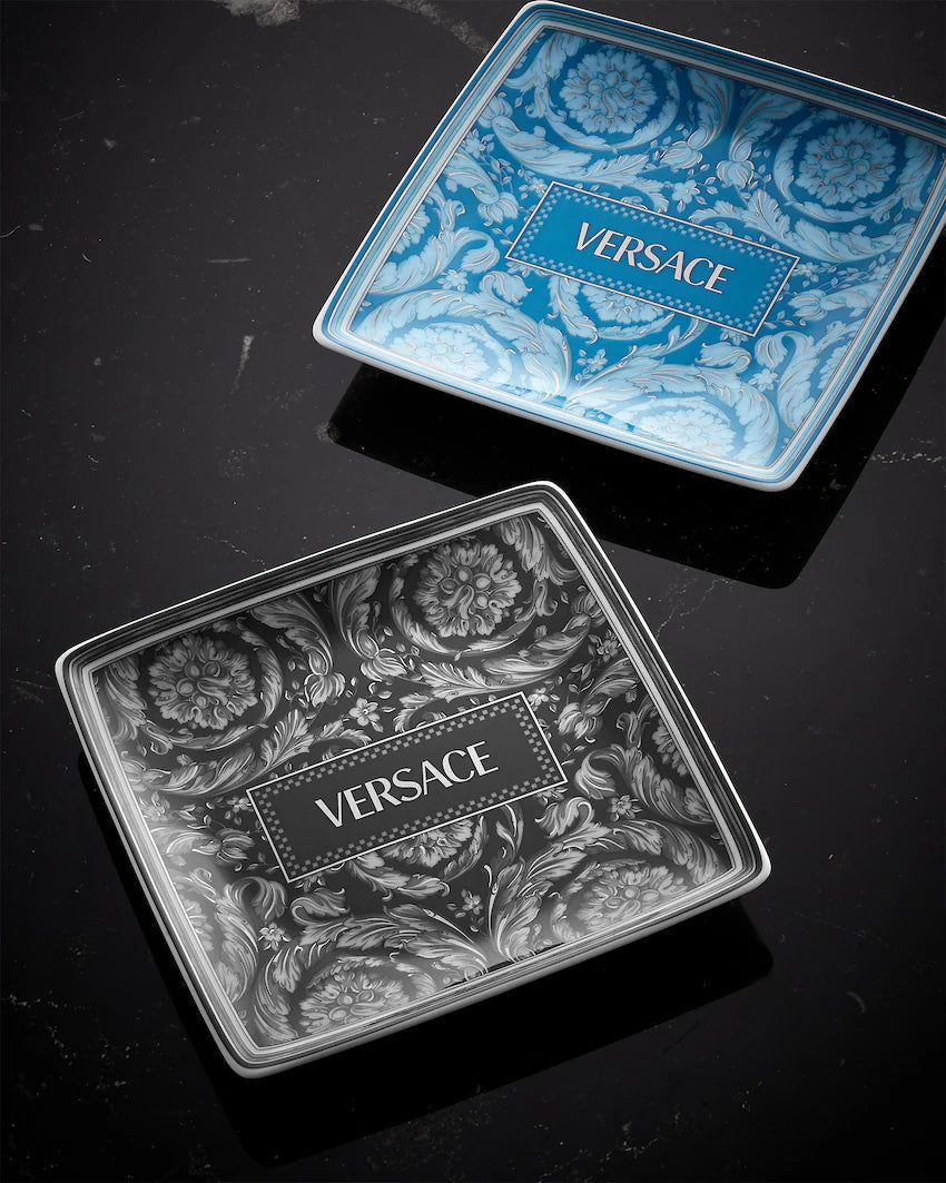 Versace Barocco Teal Square Dish 12 cm