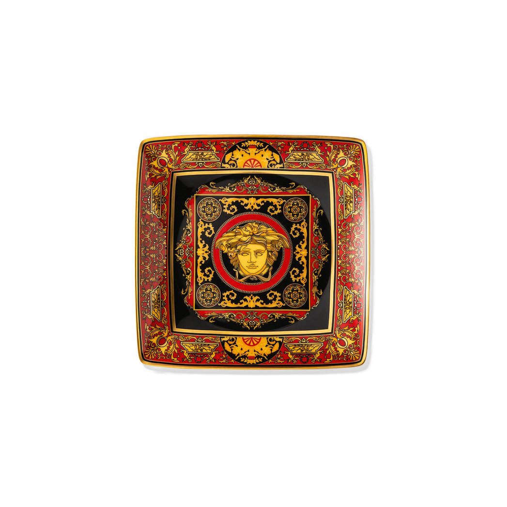 Versace Medusa Red Square Dish, 12cm