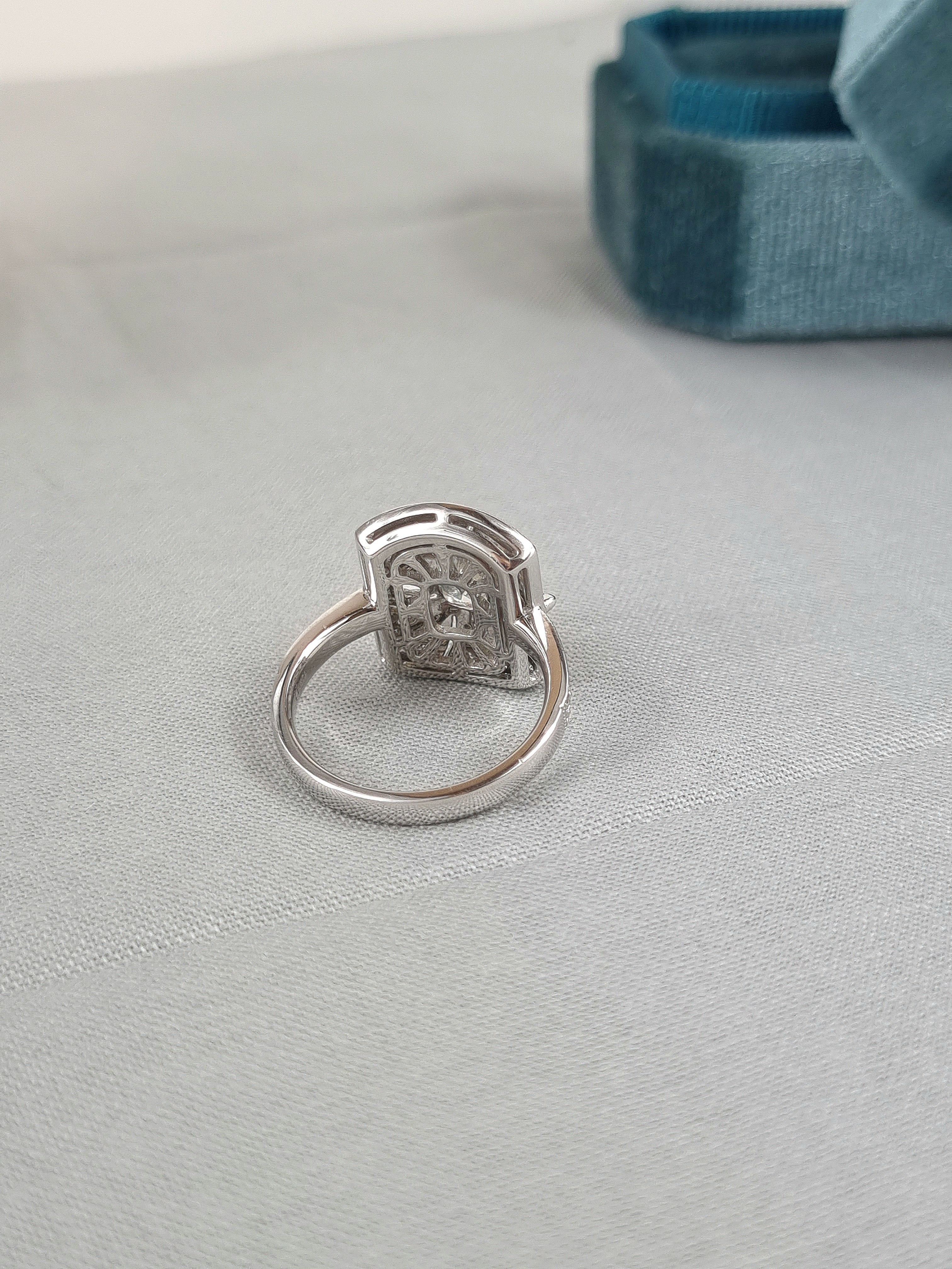 18ct White Gold Natural Yellow Radiant Diamond Ring, 1.20 carat centre.