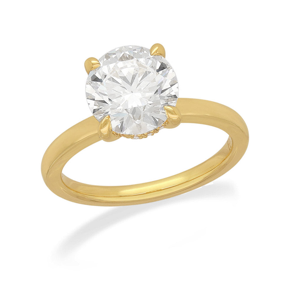 18ct Yellow Gold Lab-Grown Round Brilliant cut Diamond Engagement Ring, 2.01 Centre