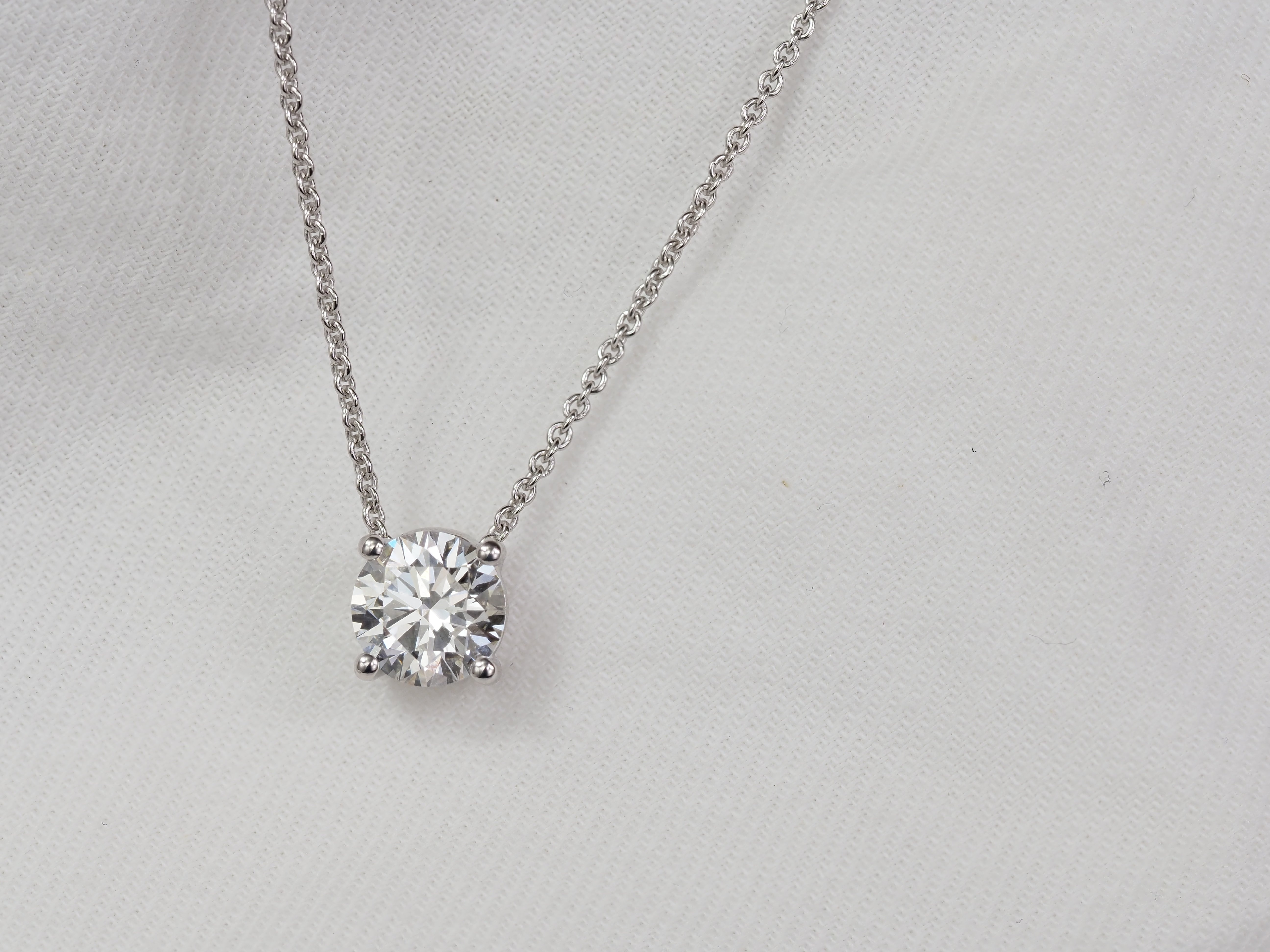 9ct White Gold Lab-Grown Diamond Slider Pendant, 1.53ct