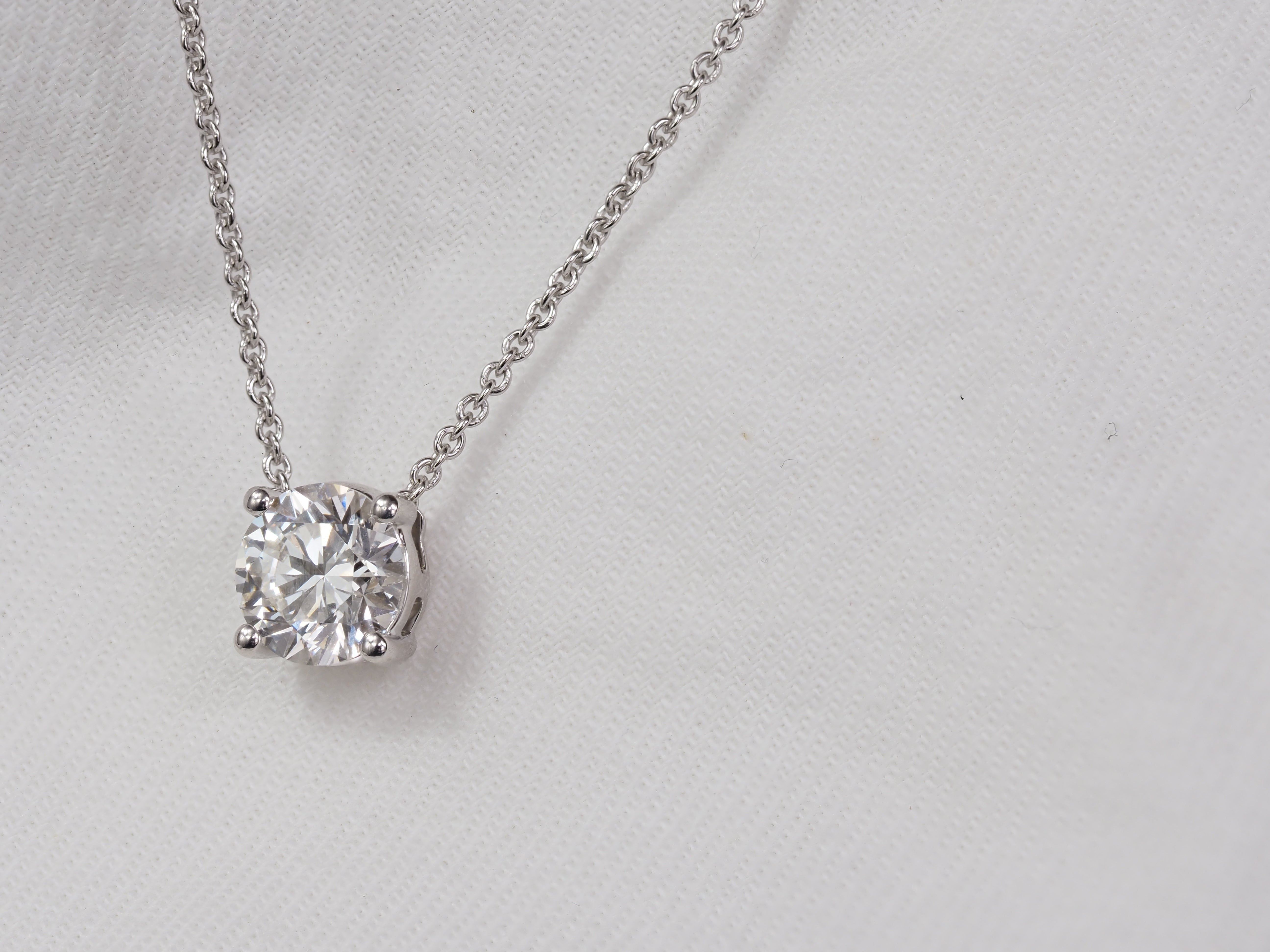 9ct White Gold Lab-Grown Diamond Slider Pendant, 1.53ct