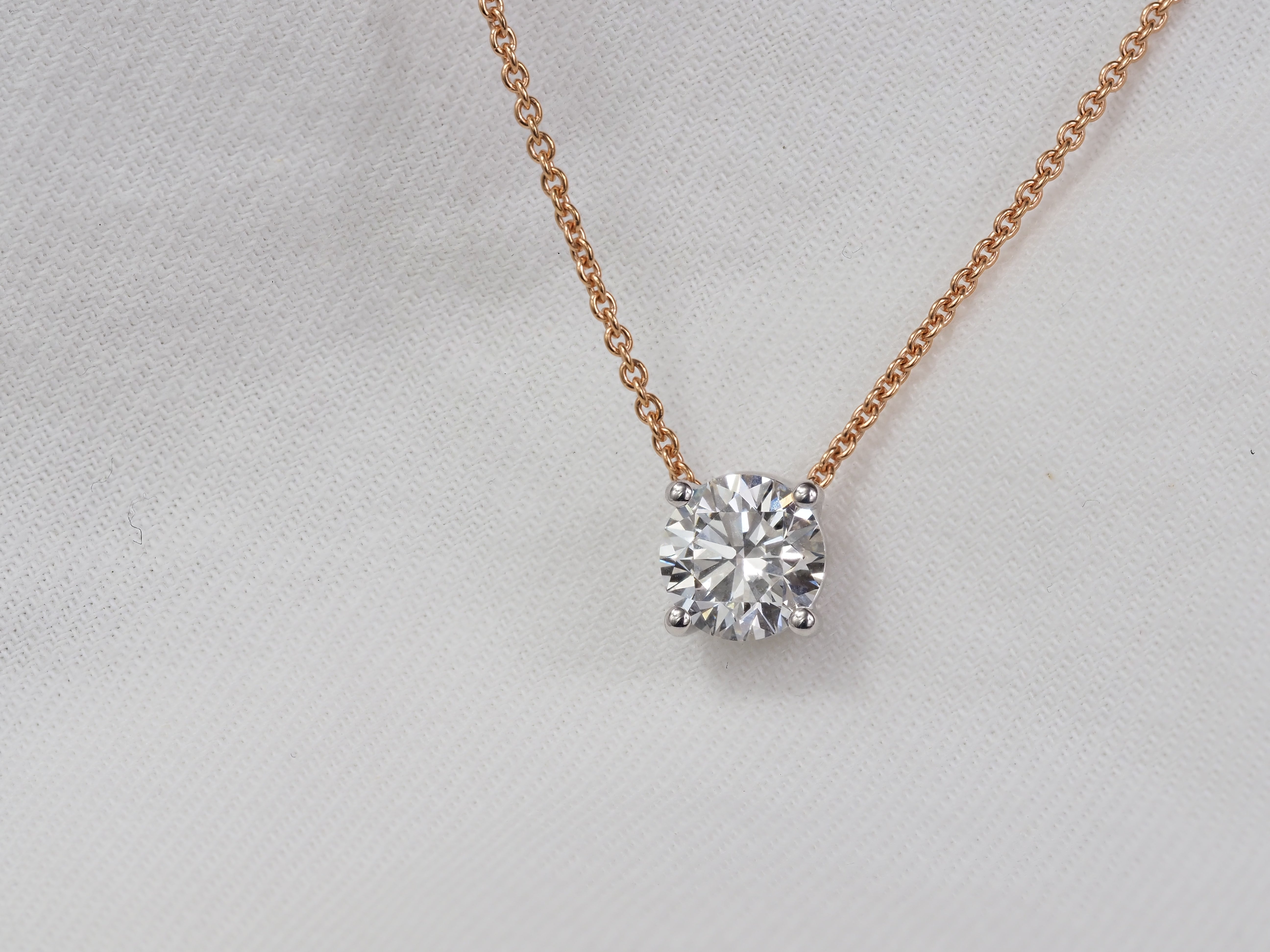 9ct White Gold Lab-Grown Diamond Slider Pendant, 1.53ct