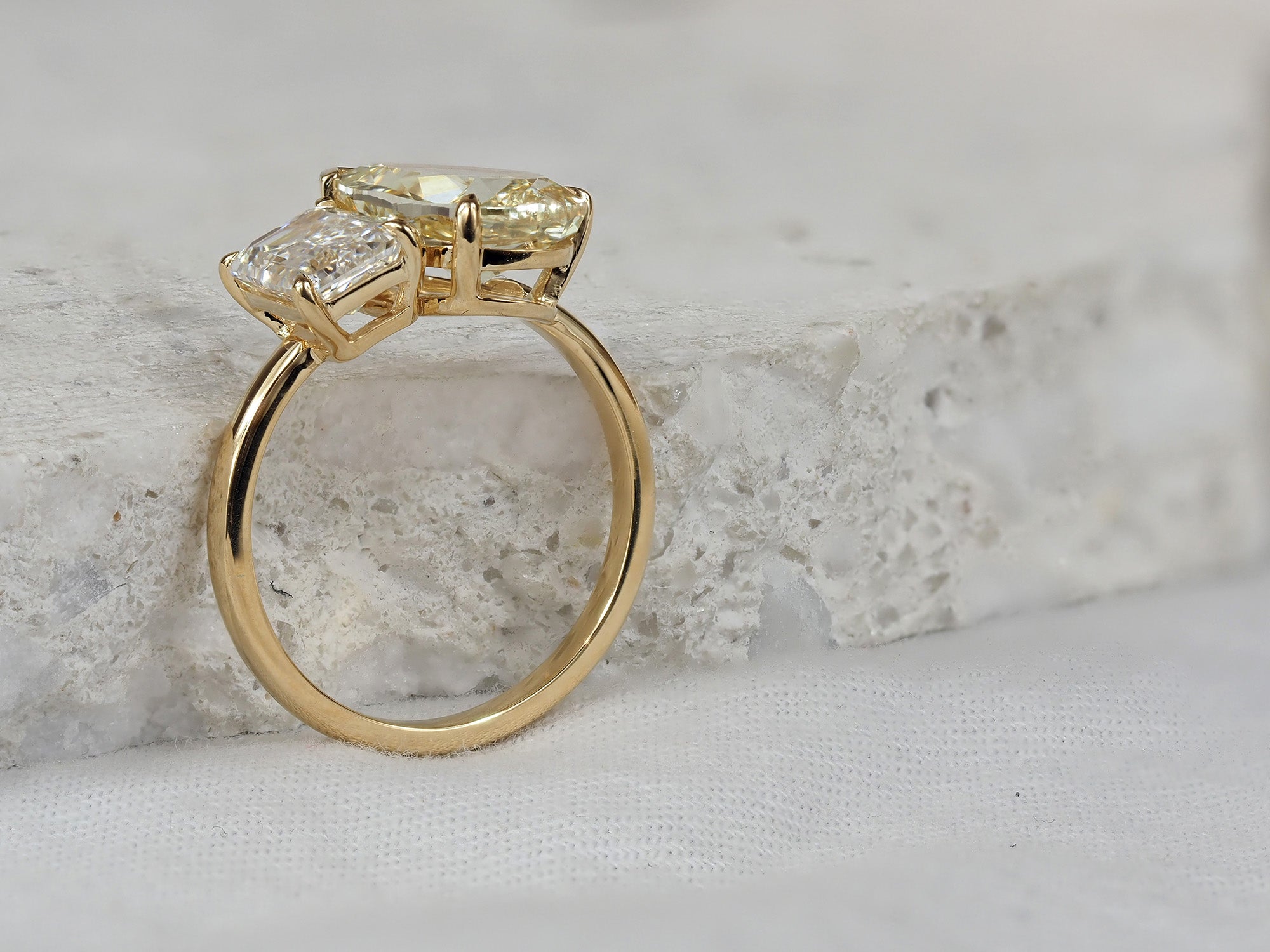 18ct Yellow Gold Yellow Lab-Grown Diamond Ring, 4.62ct Total
