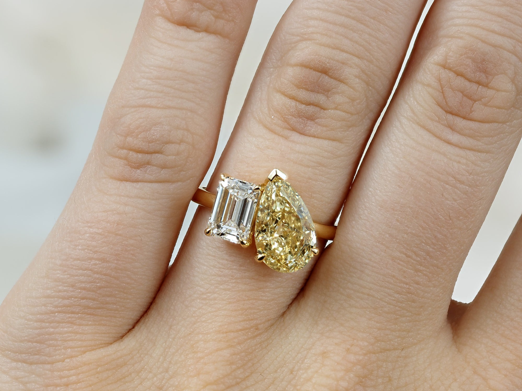 18ct Yellow Gold Yellow Lab-Grown Diamond Ring, 4.62ct Total
