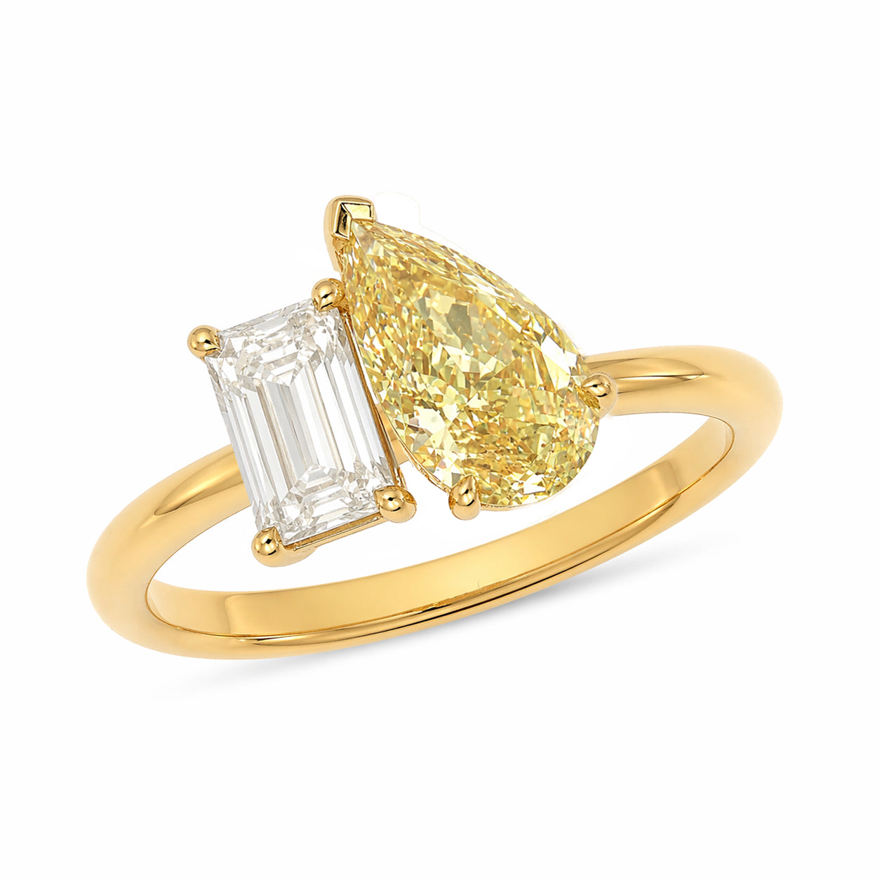 18ct Yellow Gold Yellow Lab-Grown Diamond Ring, 4.62ct Total
