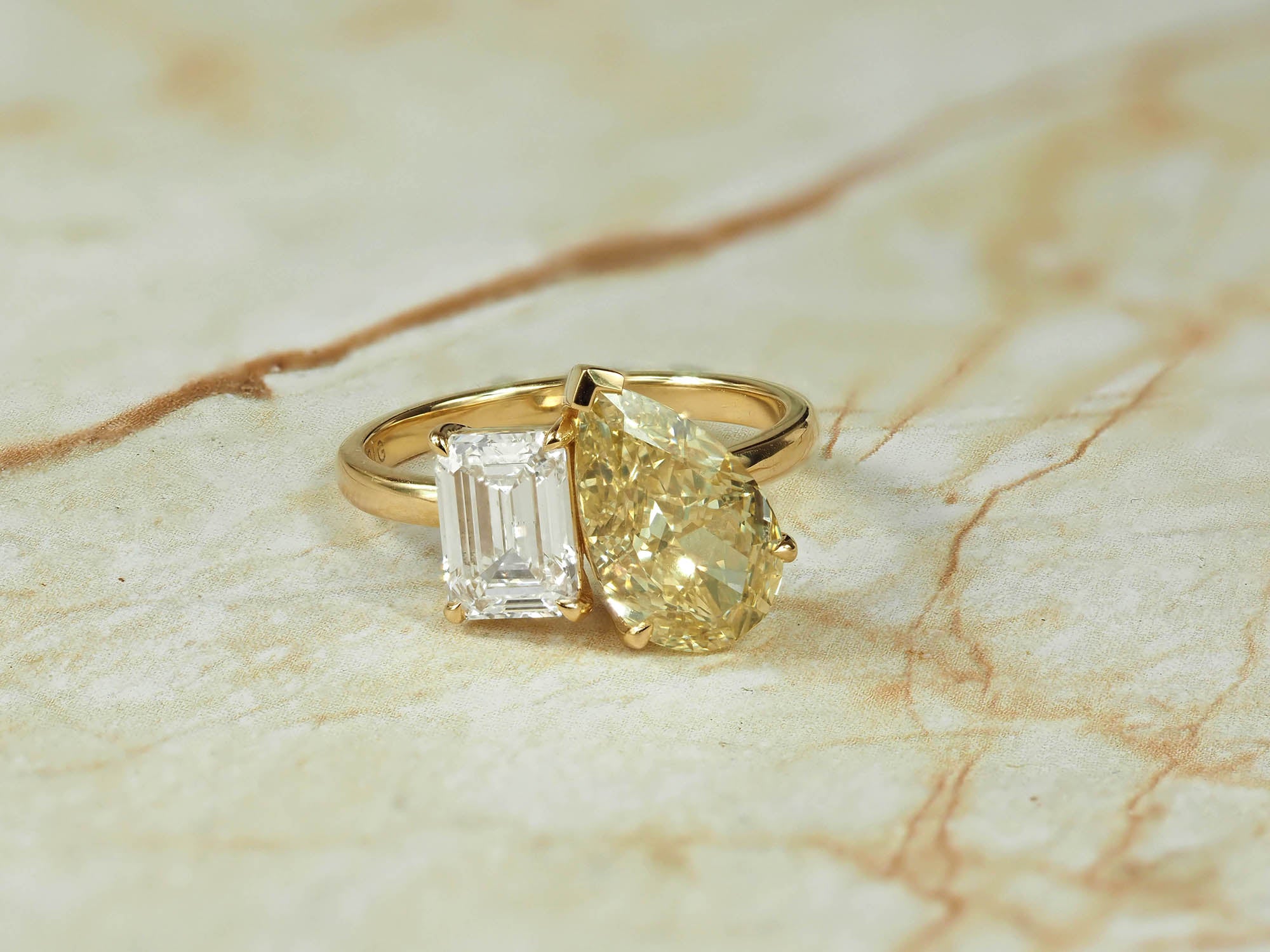 18ct Yellow Gold Yellow Lab-Grown Diamond Ring, 4.62ct Total