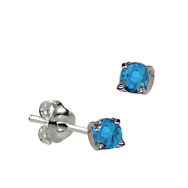 Sterling Silver December Birthstone Stud Earrings