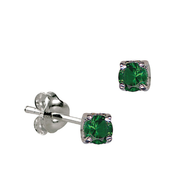 Sterling Silver March Birthstone Stud Earrings