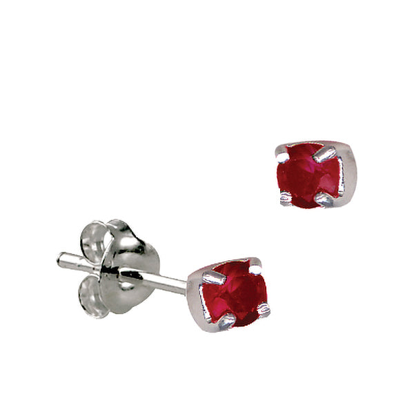 Sterling Silver July Birthstone Stud Earrings