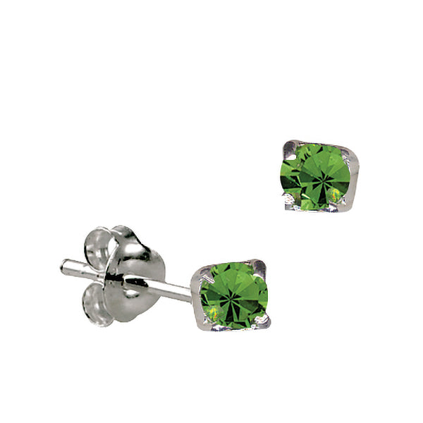 Sterling Silver August Birthstone Stud Earrings