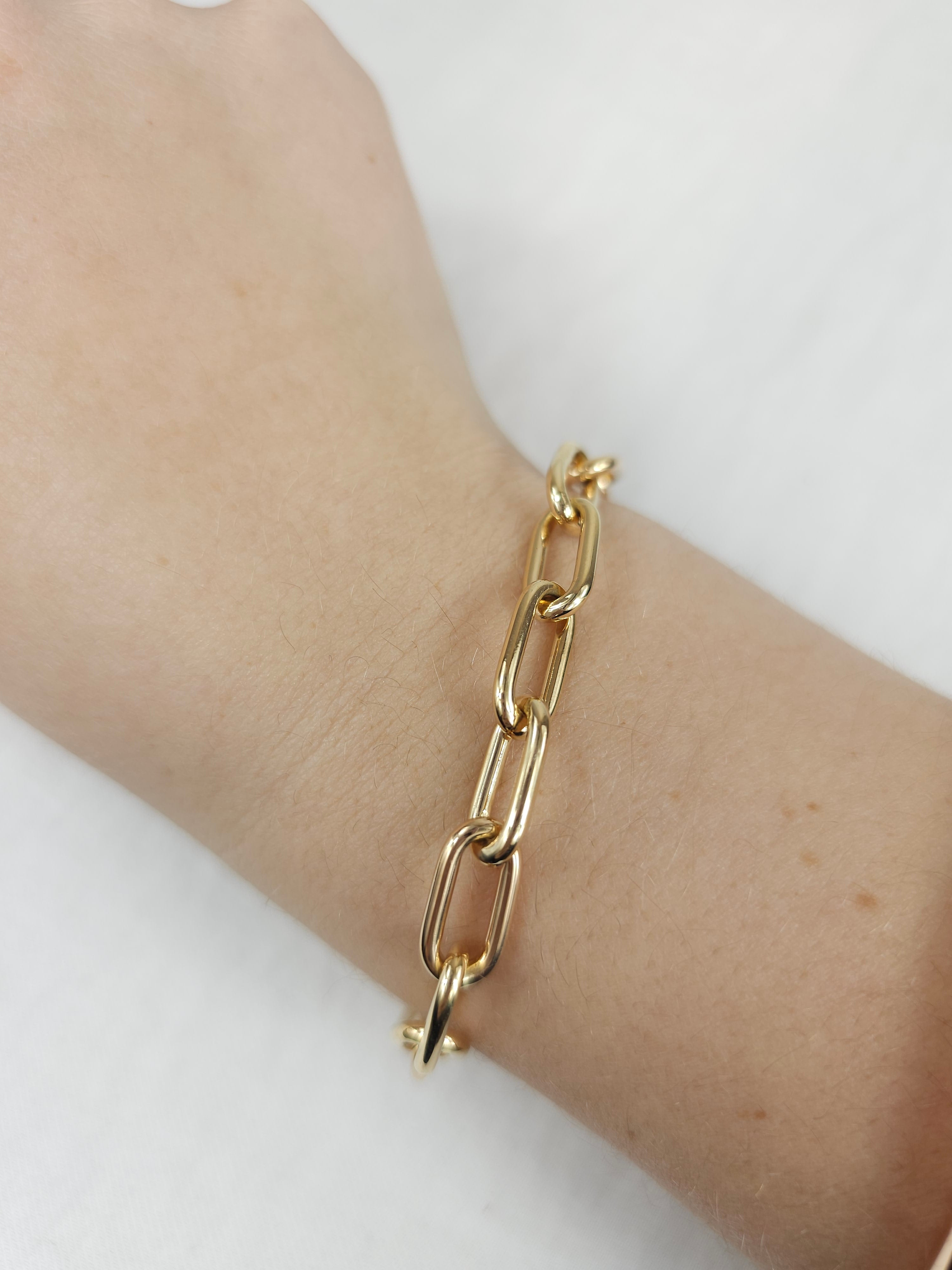 9ct Yellow Gold silver filled Oval cable bracelet, 19cm