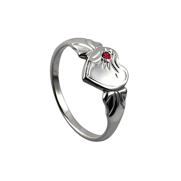 Sterling Silver Heart Signet Ring