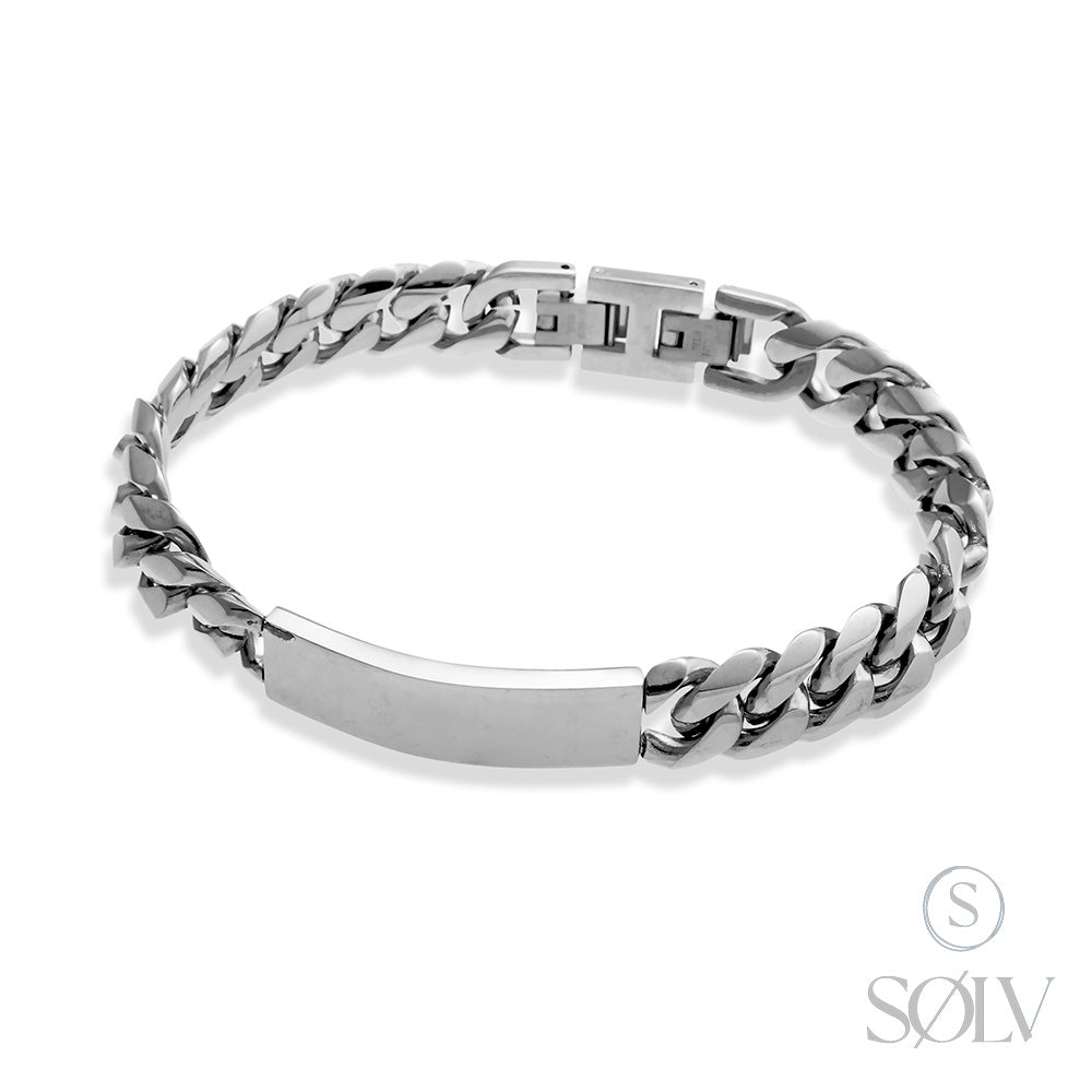 Solv Stainless Steel Cuban ID Bracelet