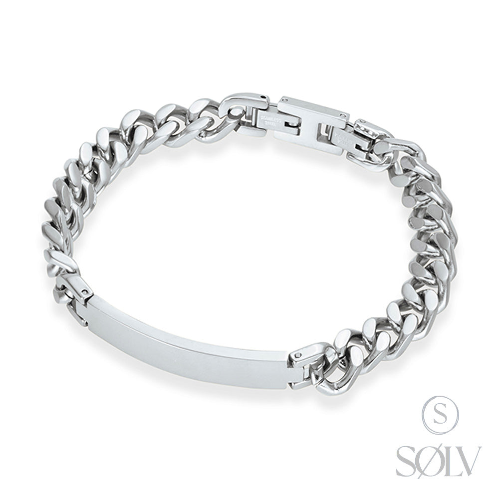 Solv Stainless Steel Cuban Link ID Bracelet