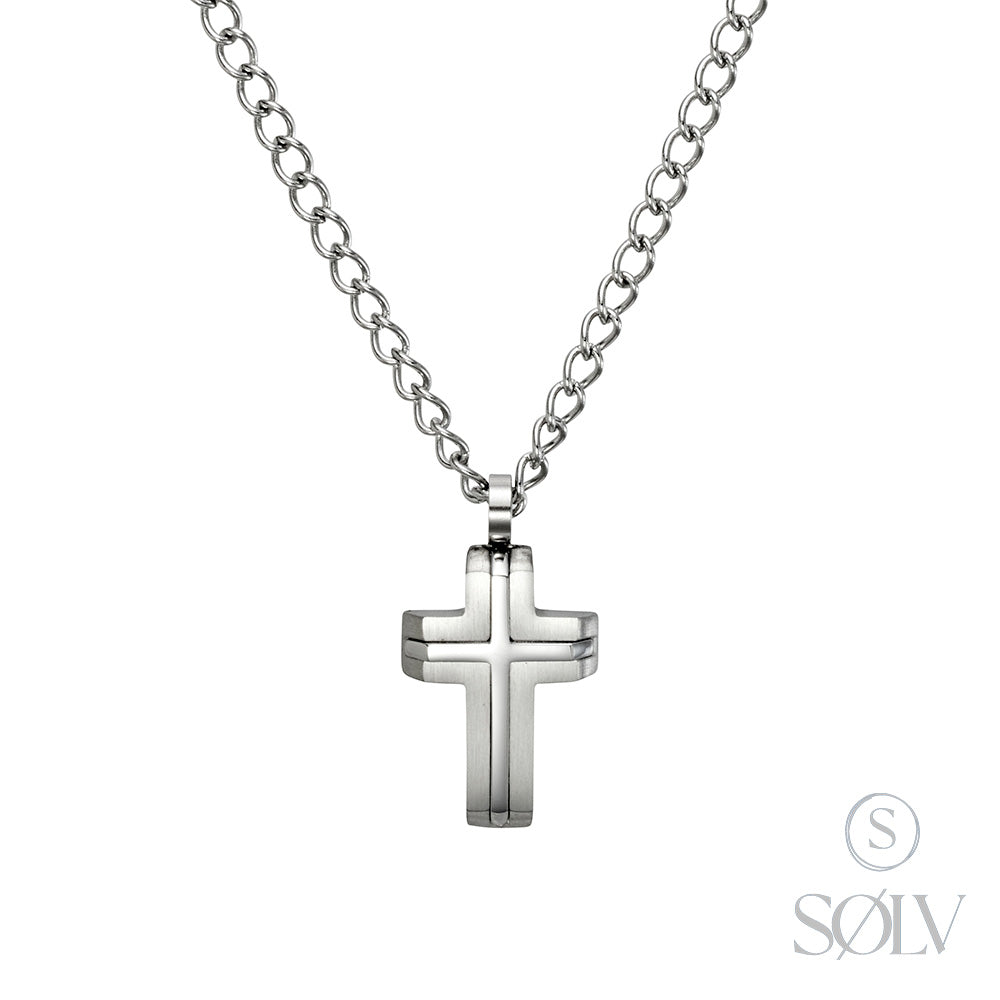 Solv Stainless Steel Cross With Curb Chain