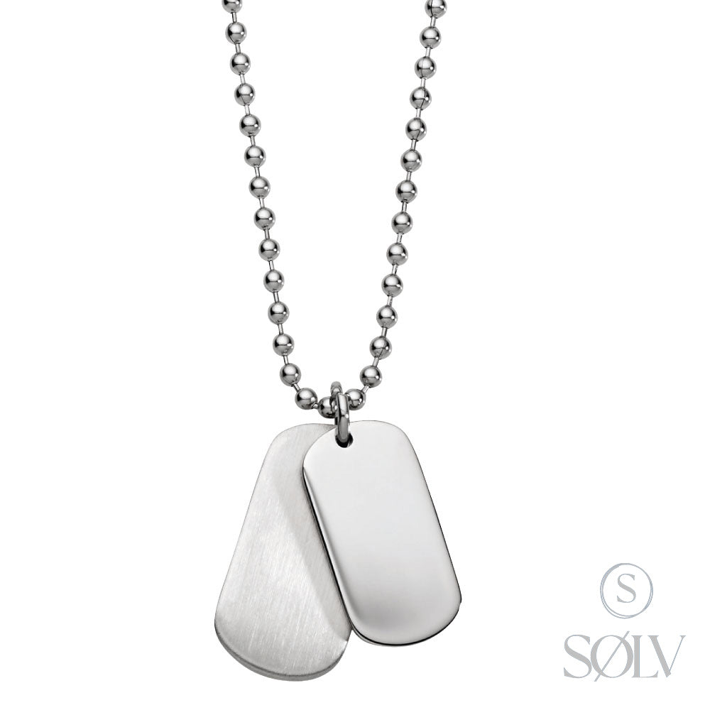 Solv Stainless Steel Double Dog Tag on Ball Chain