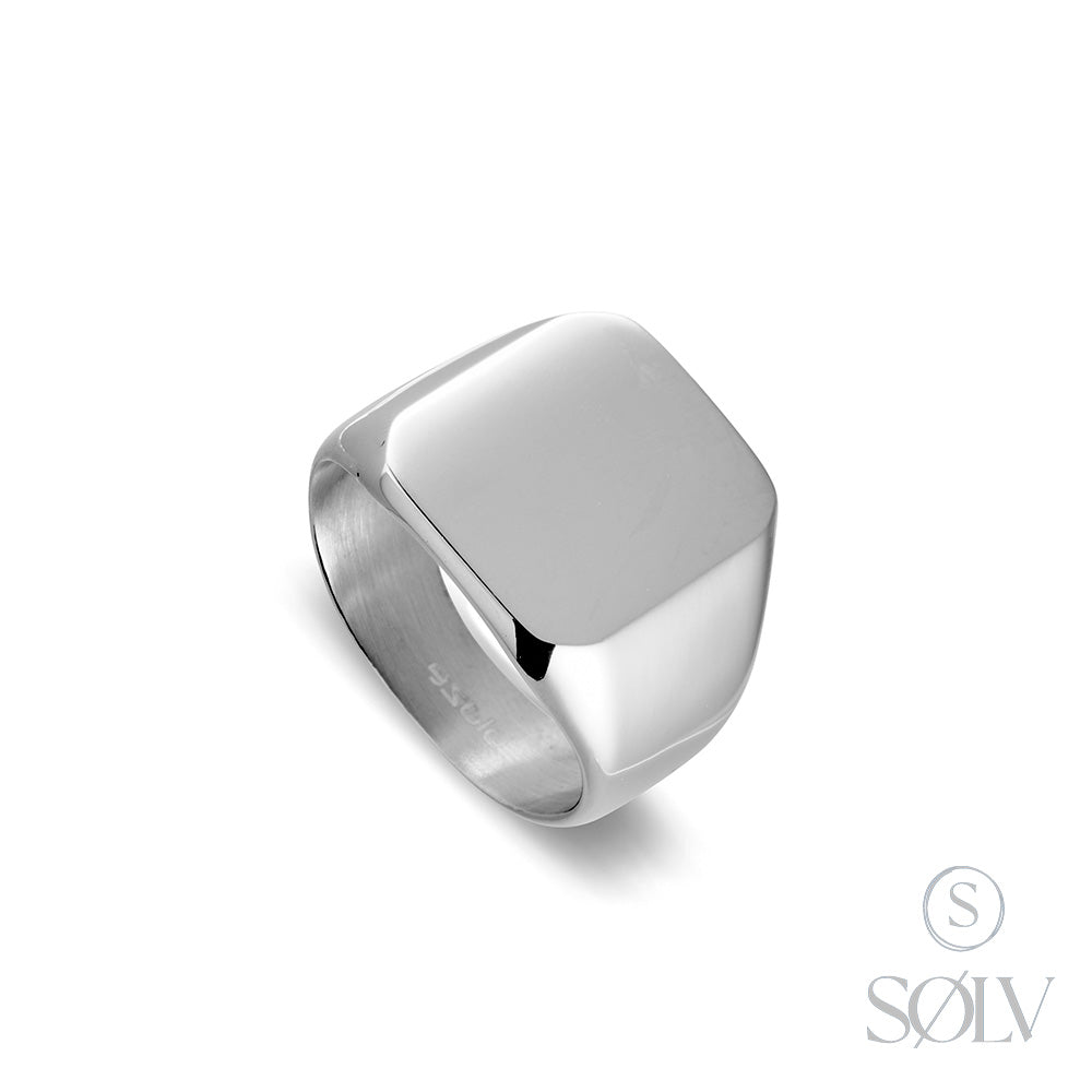 Solv Stainless Steel Signet Ring, Size 11