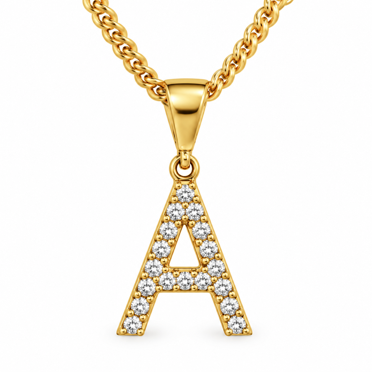 9ct Yellow Gold Initial A Pendant