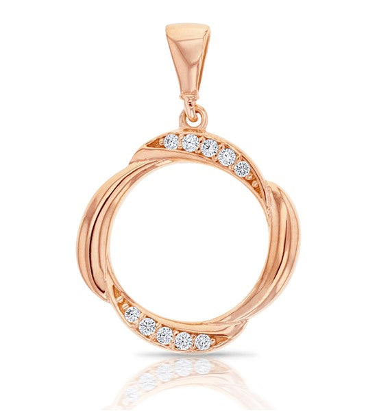 9ct Rose Gold Cubic Zirconia Pendant